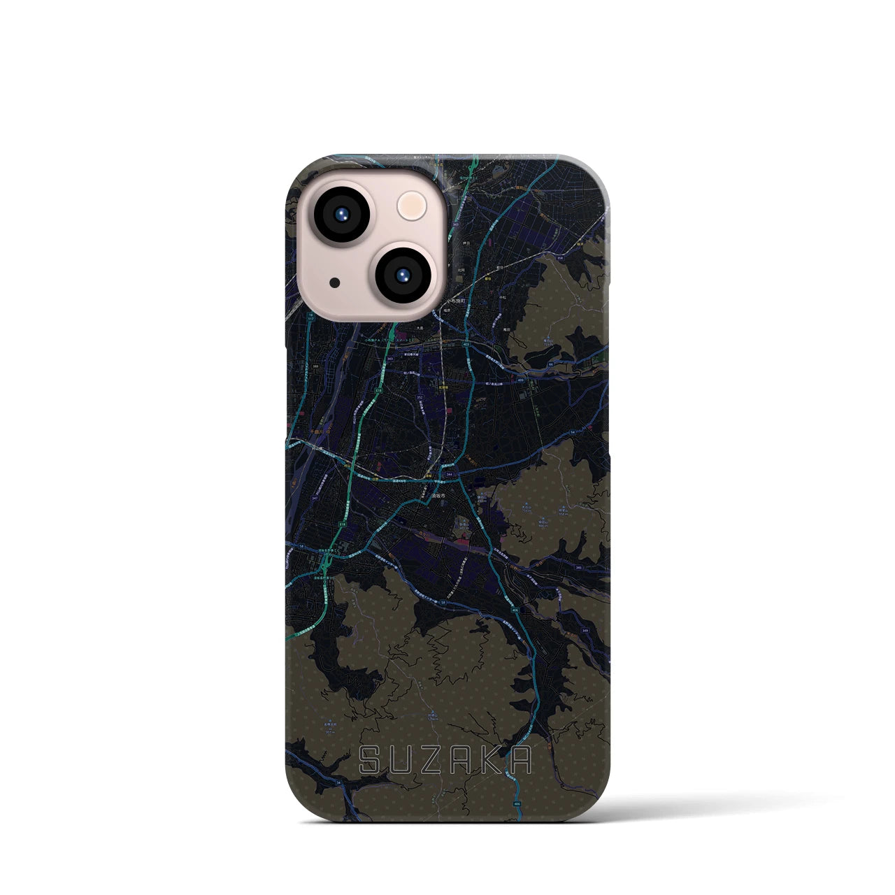 【須坂(長野県)】地図柄iPhoneケース(バックカバータイプ)