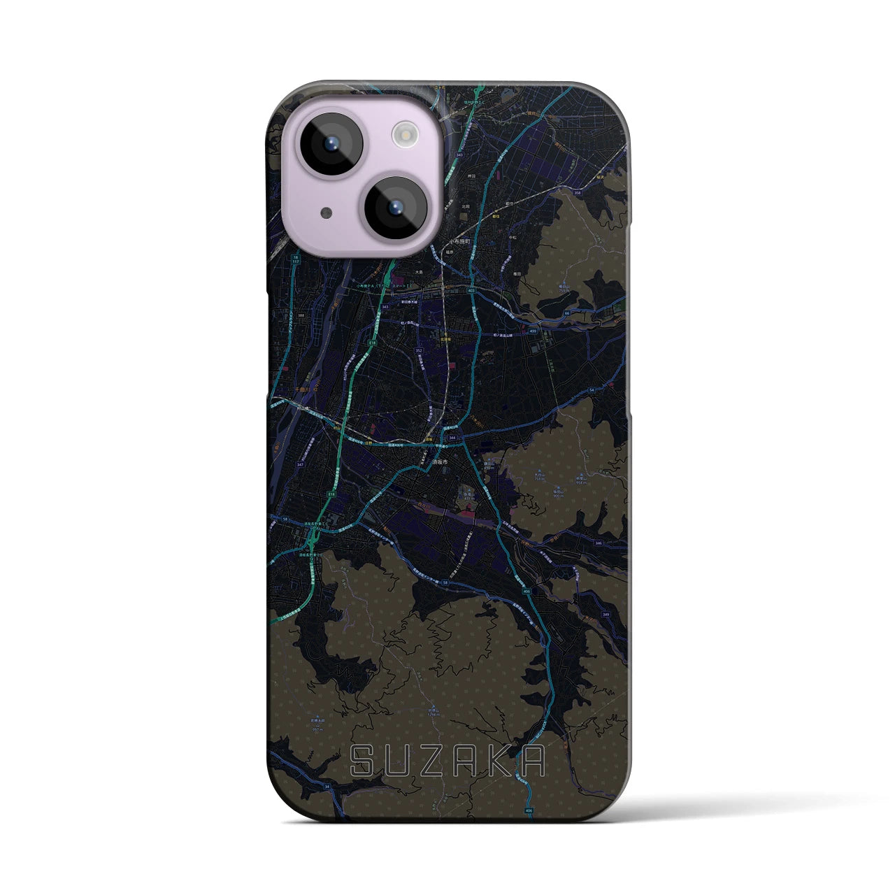 【須坂(長野県)】地図柄iPhoneケース(バックカバータイプ)