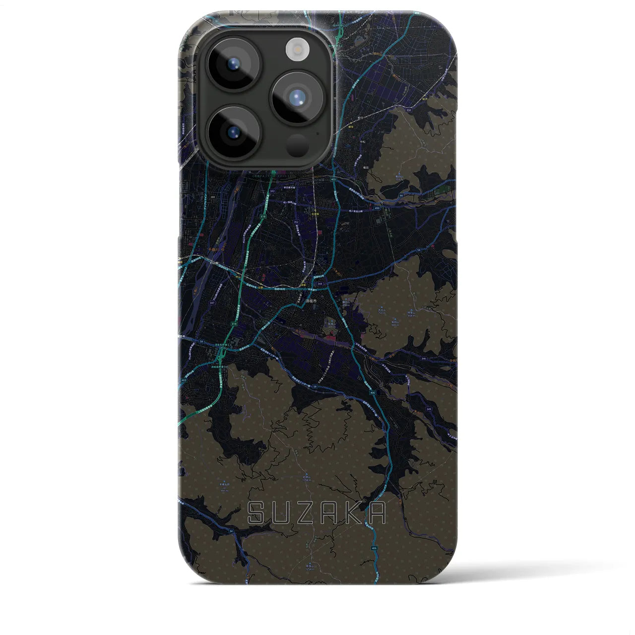 【須坂(長野県)】地図柄iPhoneケース(バックカバータイプ)