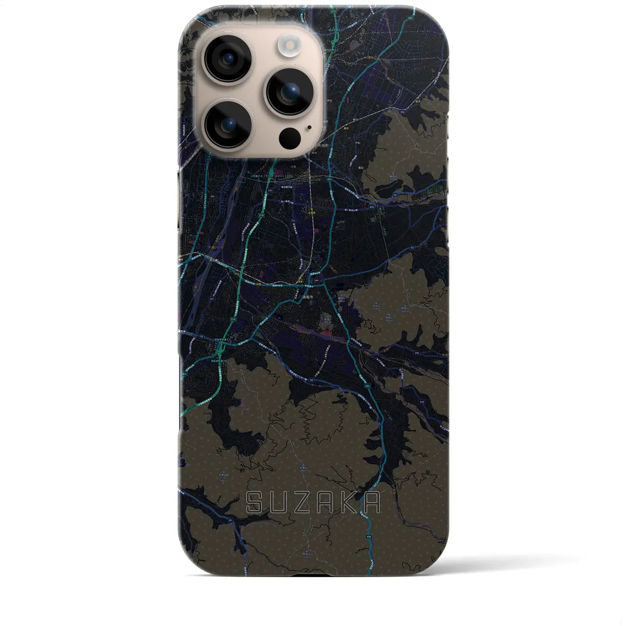 【須坂(長野県)】地図柄iPhoneケース(バックカバータイプ)