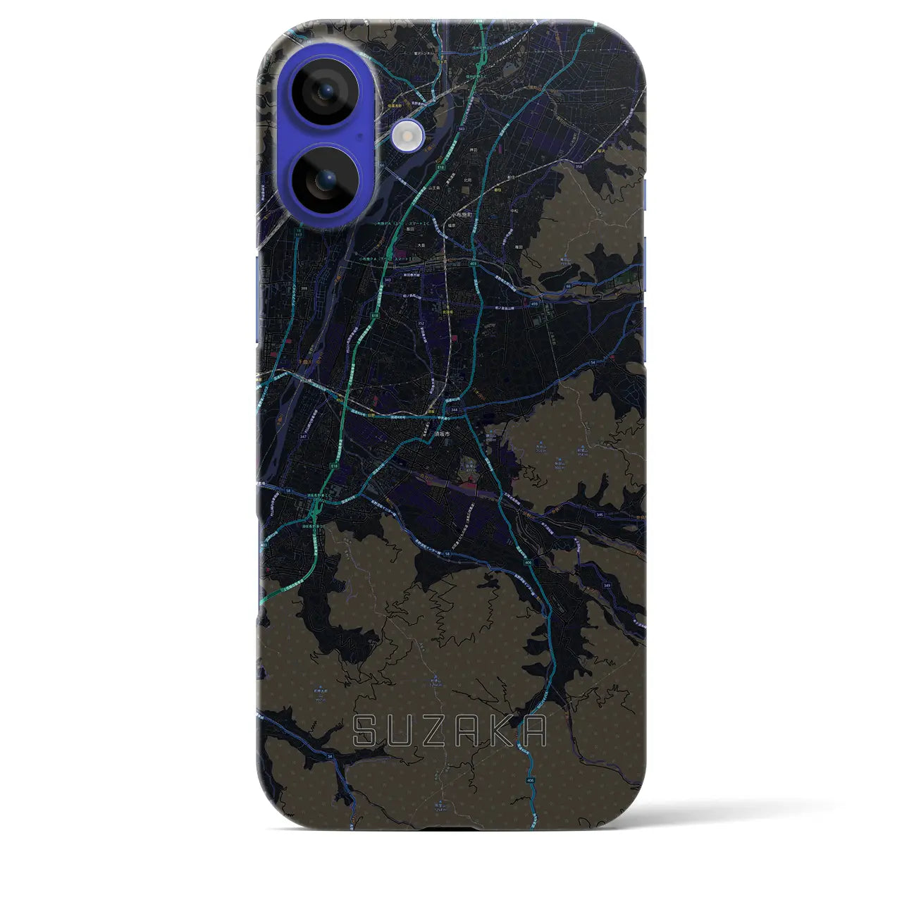 【須坂(長野県)】地図柄iPhoneケース(バックカバータイプ)