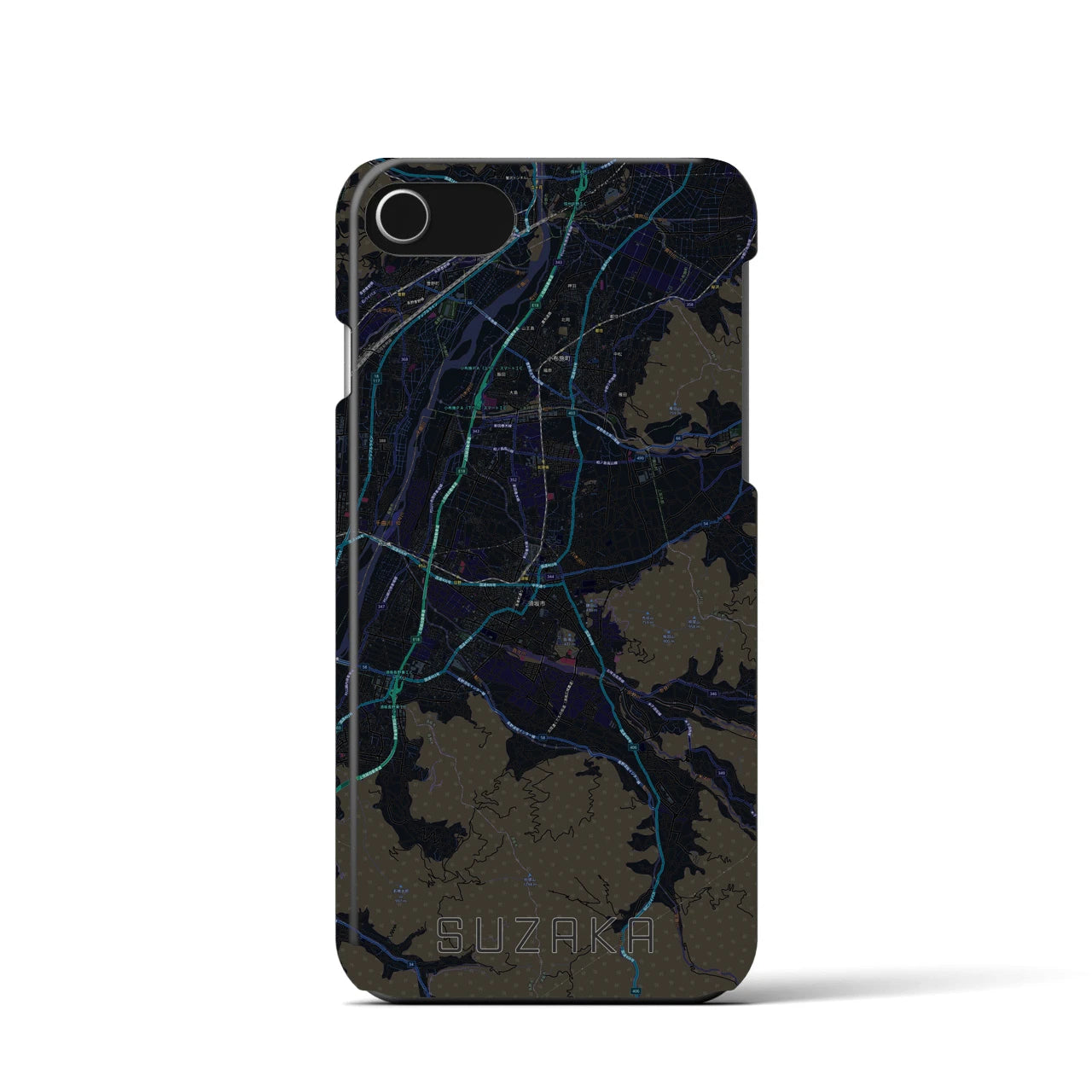 【須坂(長野県)】地図柄iPhoneケース(バックカバータイプ)