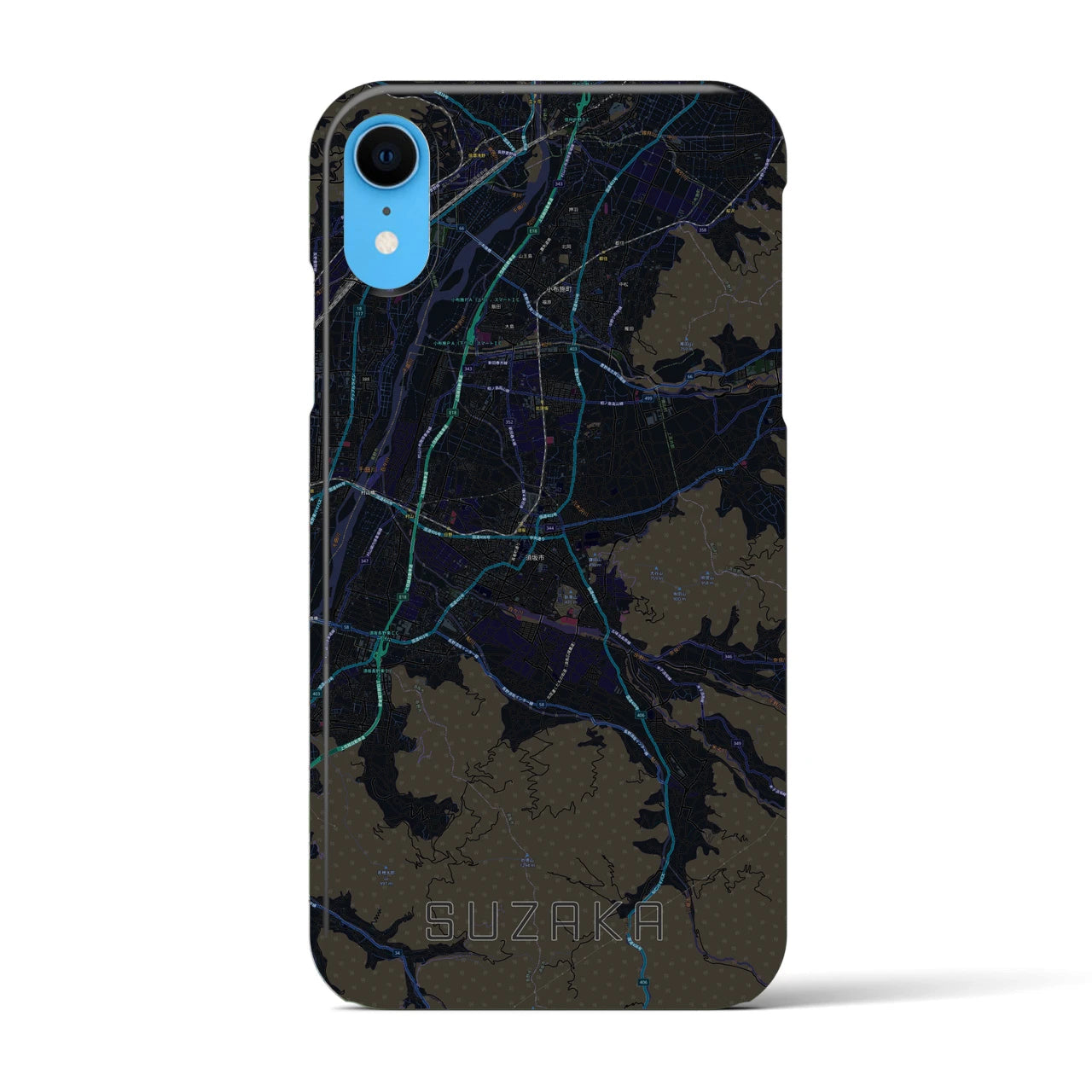 【須坂(長野県)】地図柄iPhoneケース(バックカバータイプ)