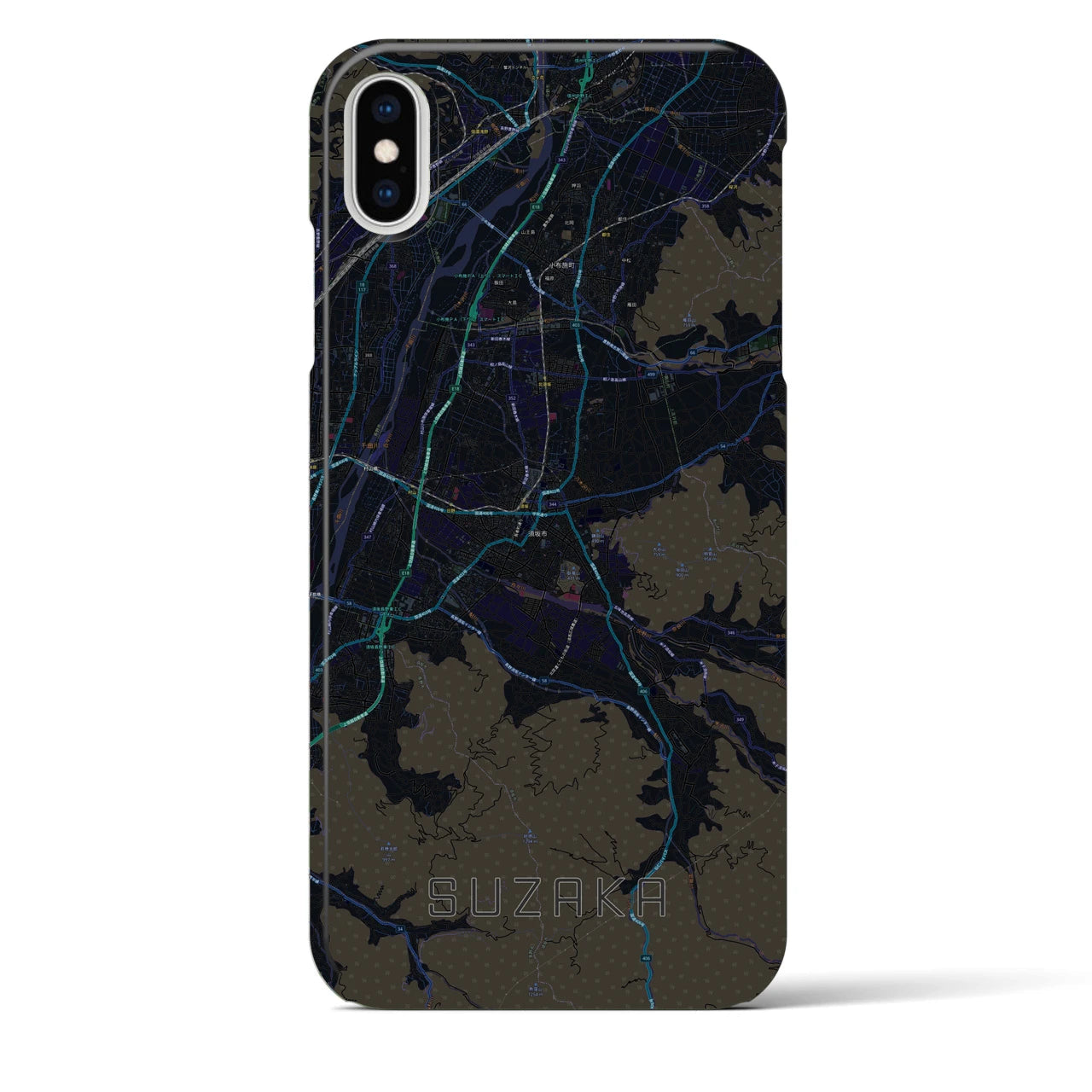 【須坂(長野県)】地図柄iPhoneケース(バックカバータイプ)