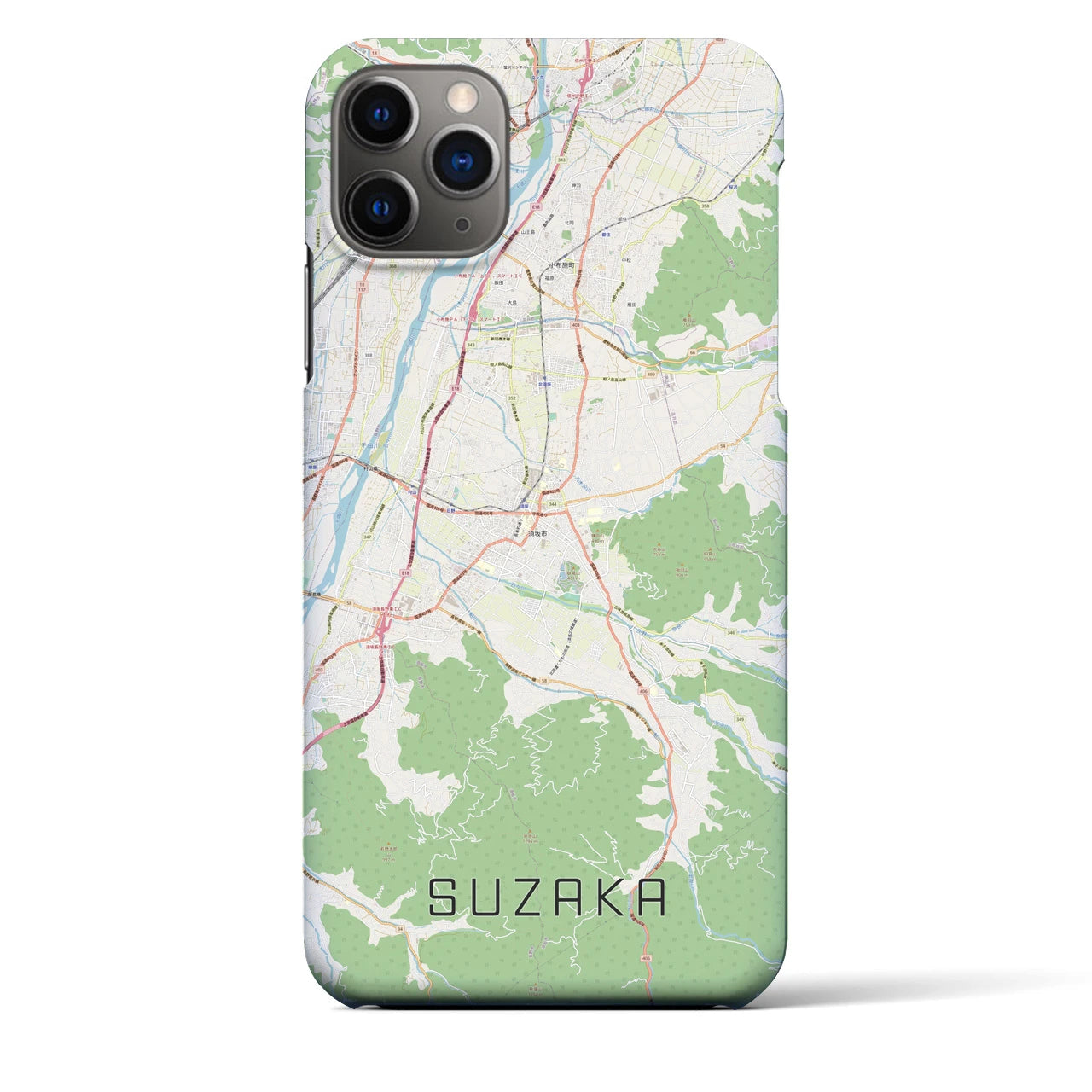 【須坂(長野県)】地図柄iPhoneケース(バックカバータイプ)