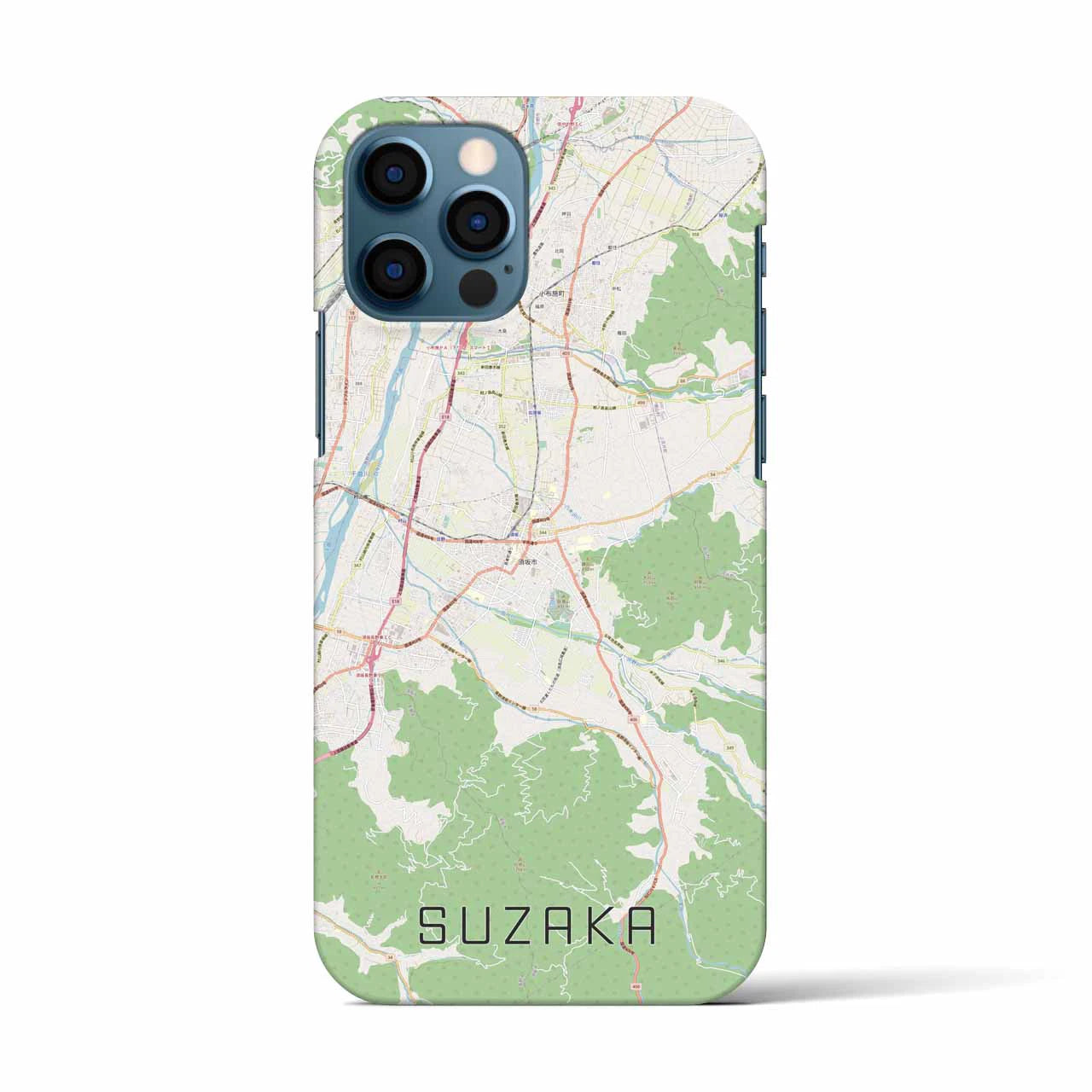 【須坂(長野県)】地図柄iPhoneケース(バックカバータイプ)