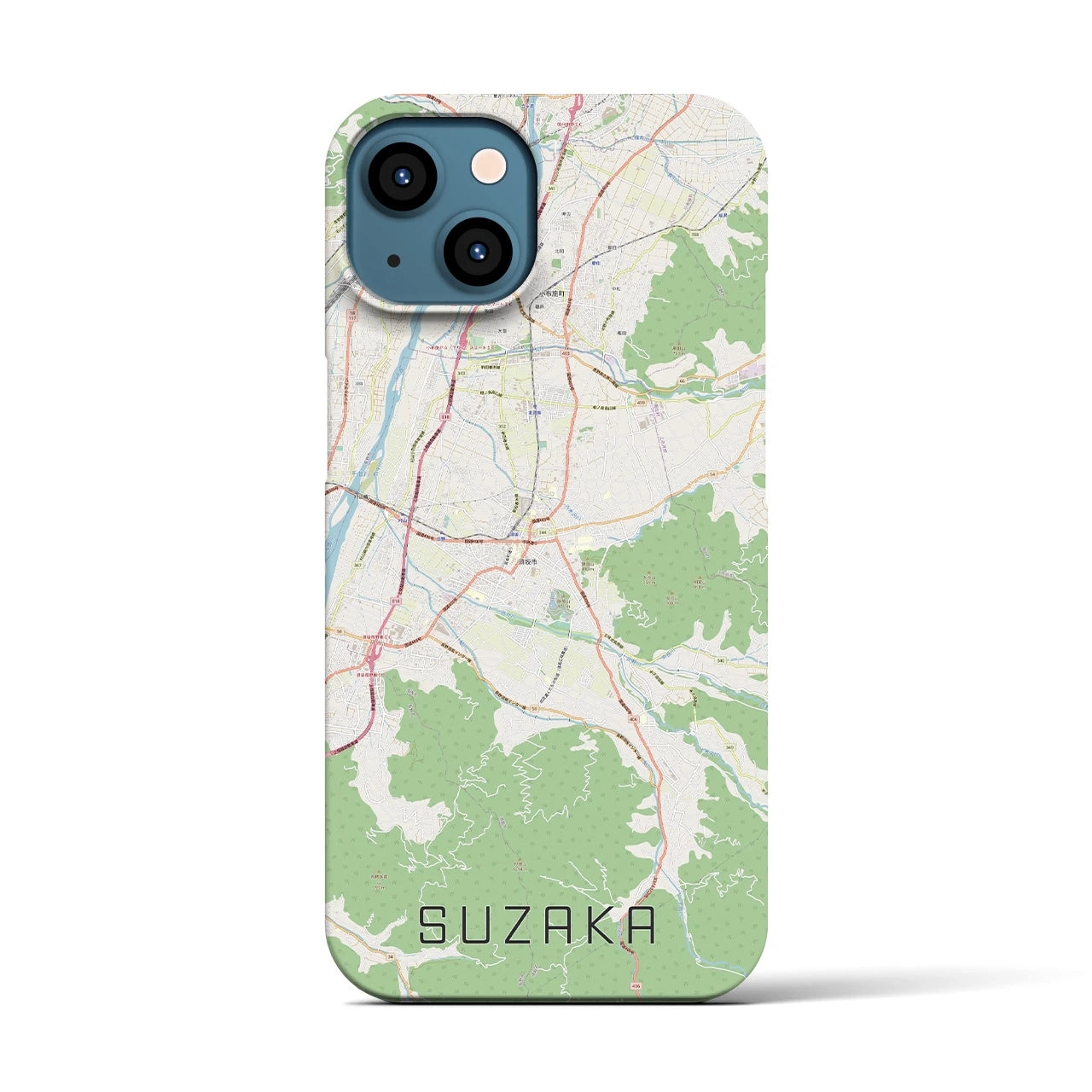 【須坂(長野県)】地図柄iPhoneケース(バックカバータイプ)