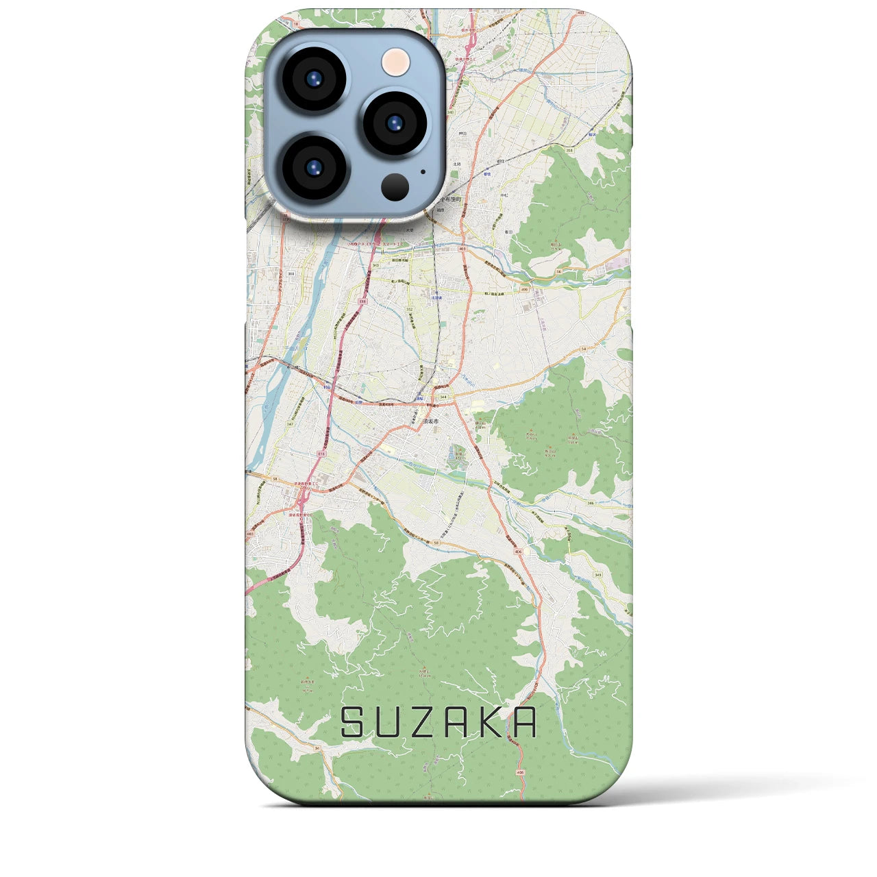 【須坂(長野県)】地図柄iPhoneケース(バックカバータイプ)