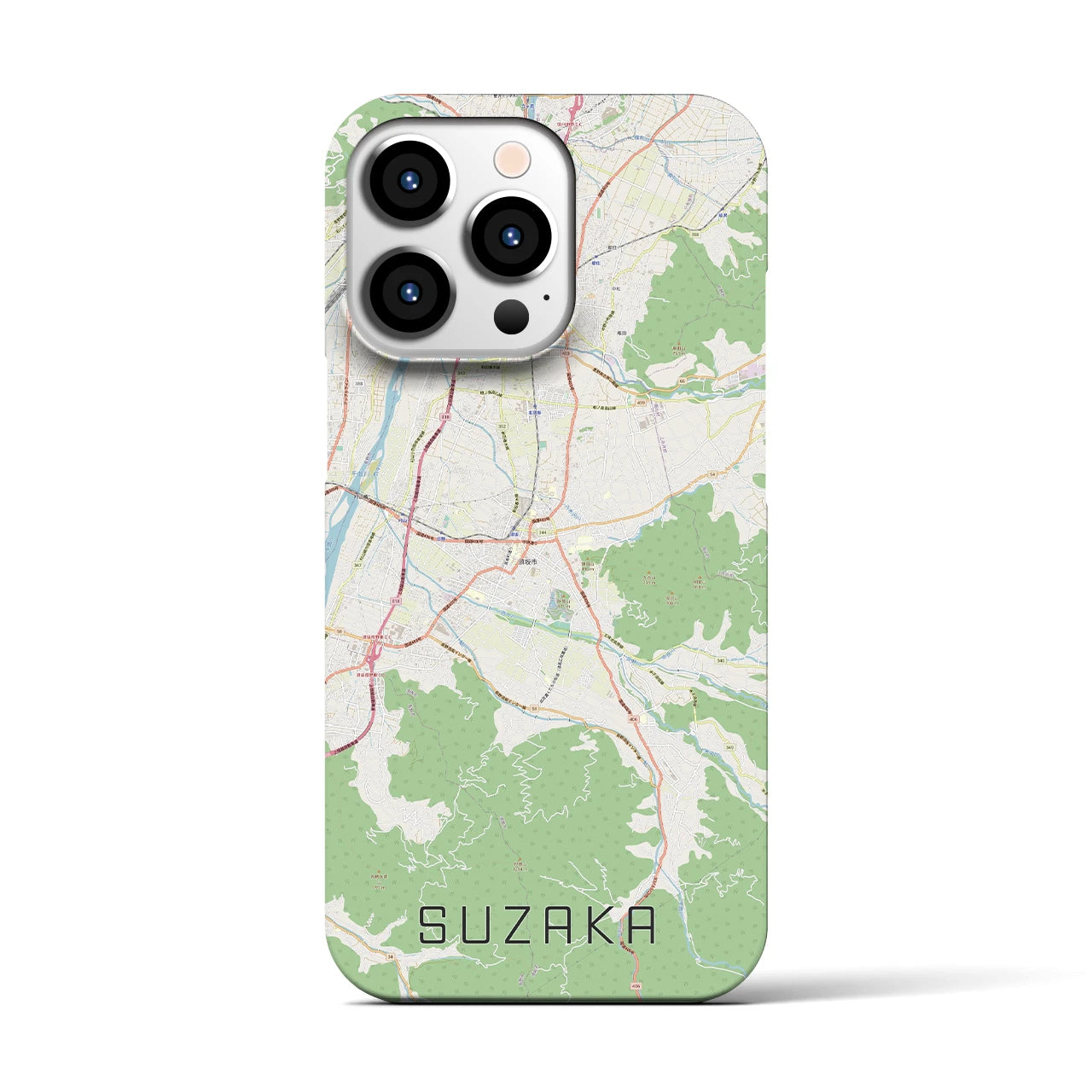 【須坂(長野県)】地図柄iPhoneケース(バックカバータイプ)