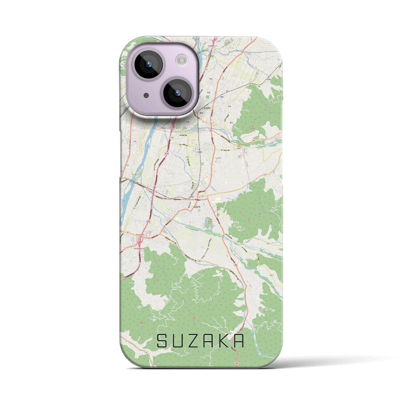 【須坂(長野県)】地図柄iPhoneケース(バックカバータイプ)