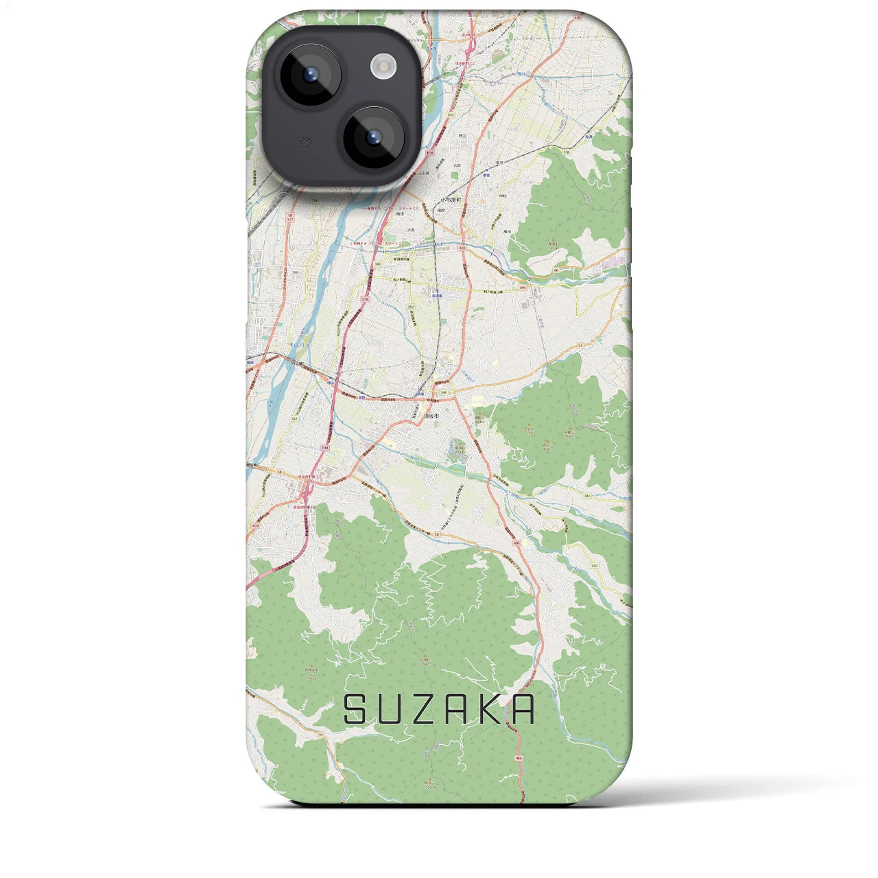 【須坂(長野県)】地図柄iPhoneケース(バックカバータイプ)