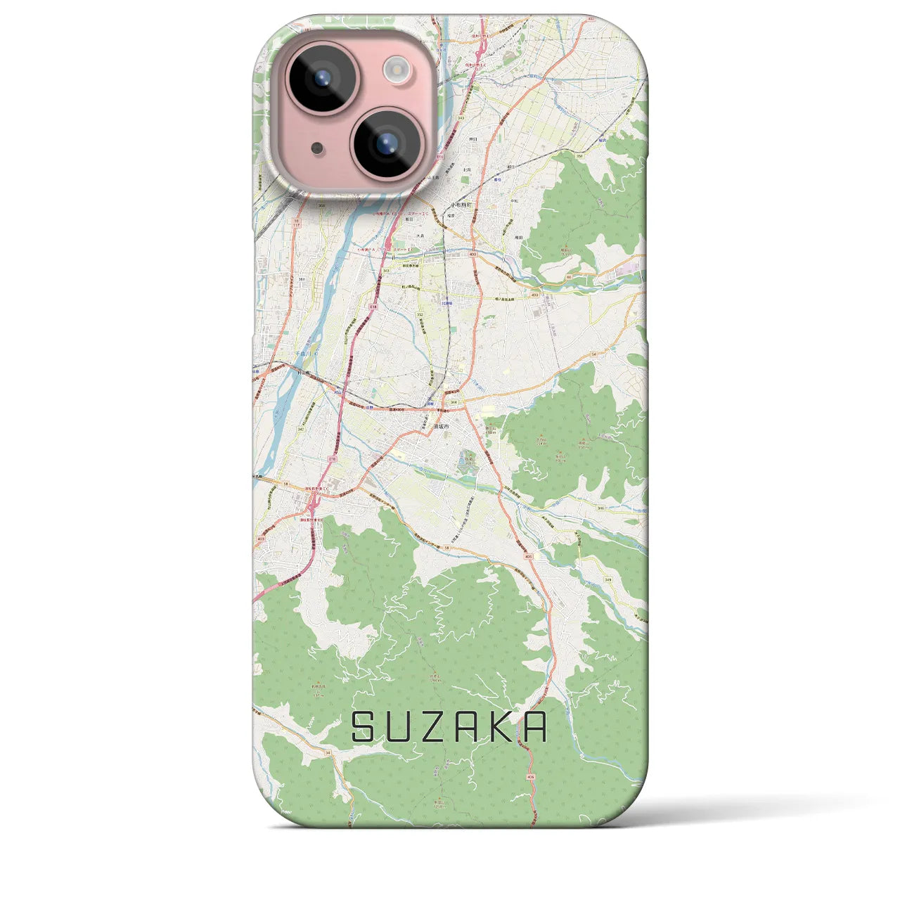 【須坂(長野県)】地図柄iPhoneケース(バックカバータイプ)