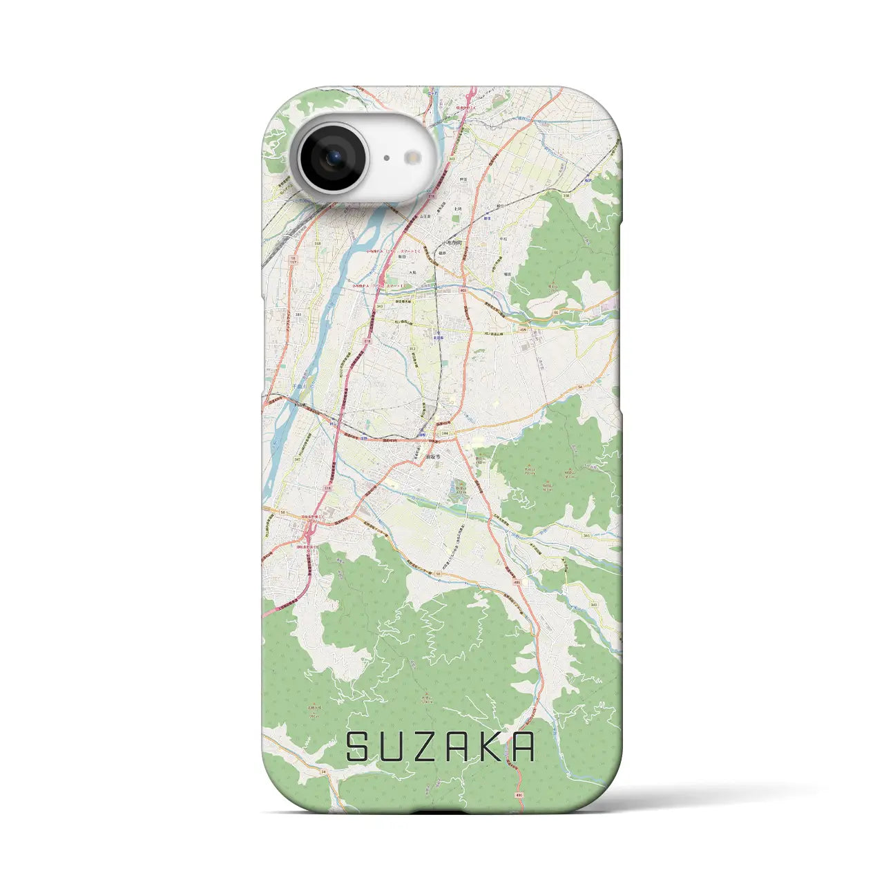 【須坂(長野県)】地図柄iPhoneケース(バックカバータイプ)