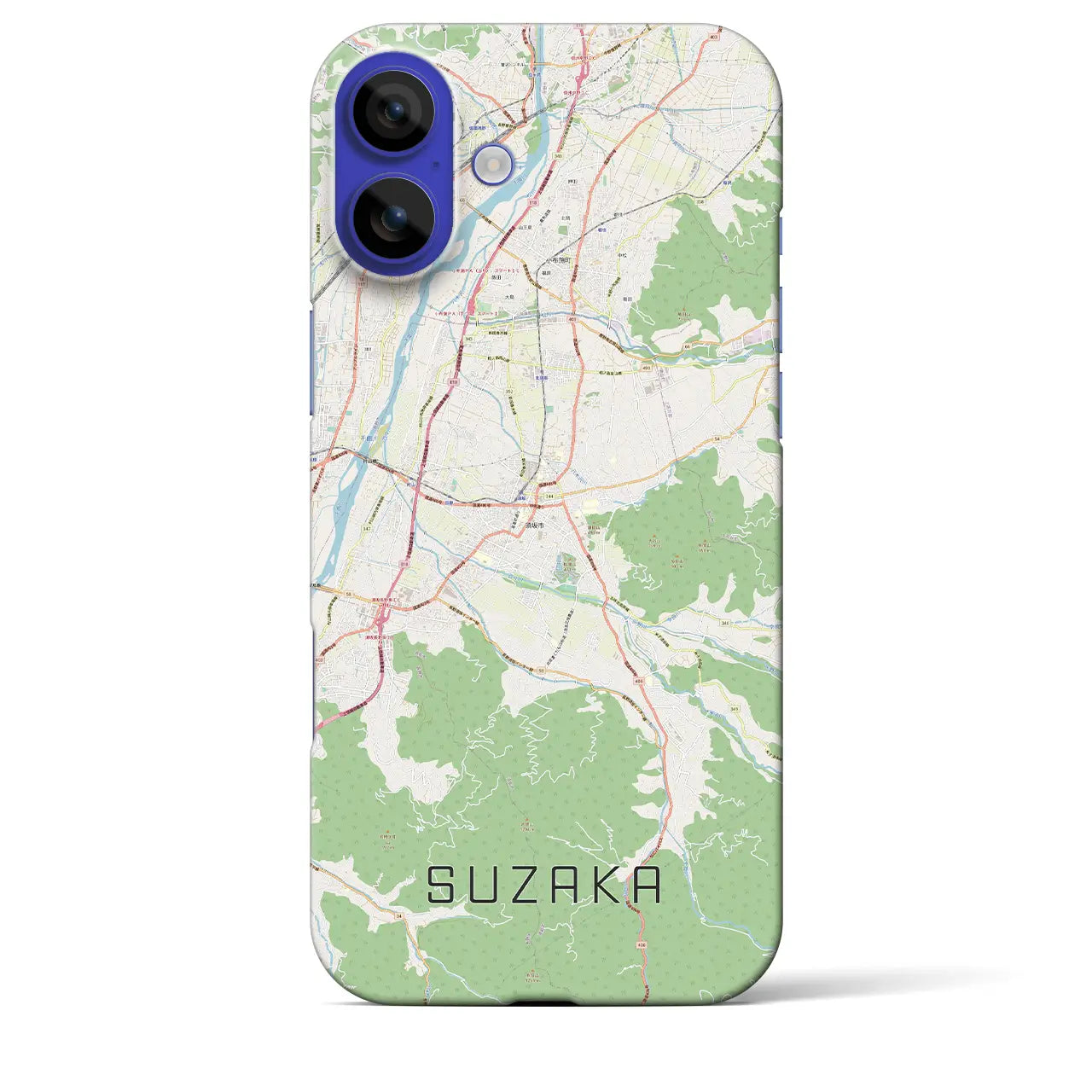 【須坂(長野県)】地図柄iPhoneケース(バックカバータイプ)ナチュラル・iPhone 16 Pro Max 用