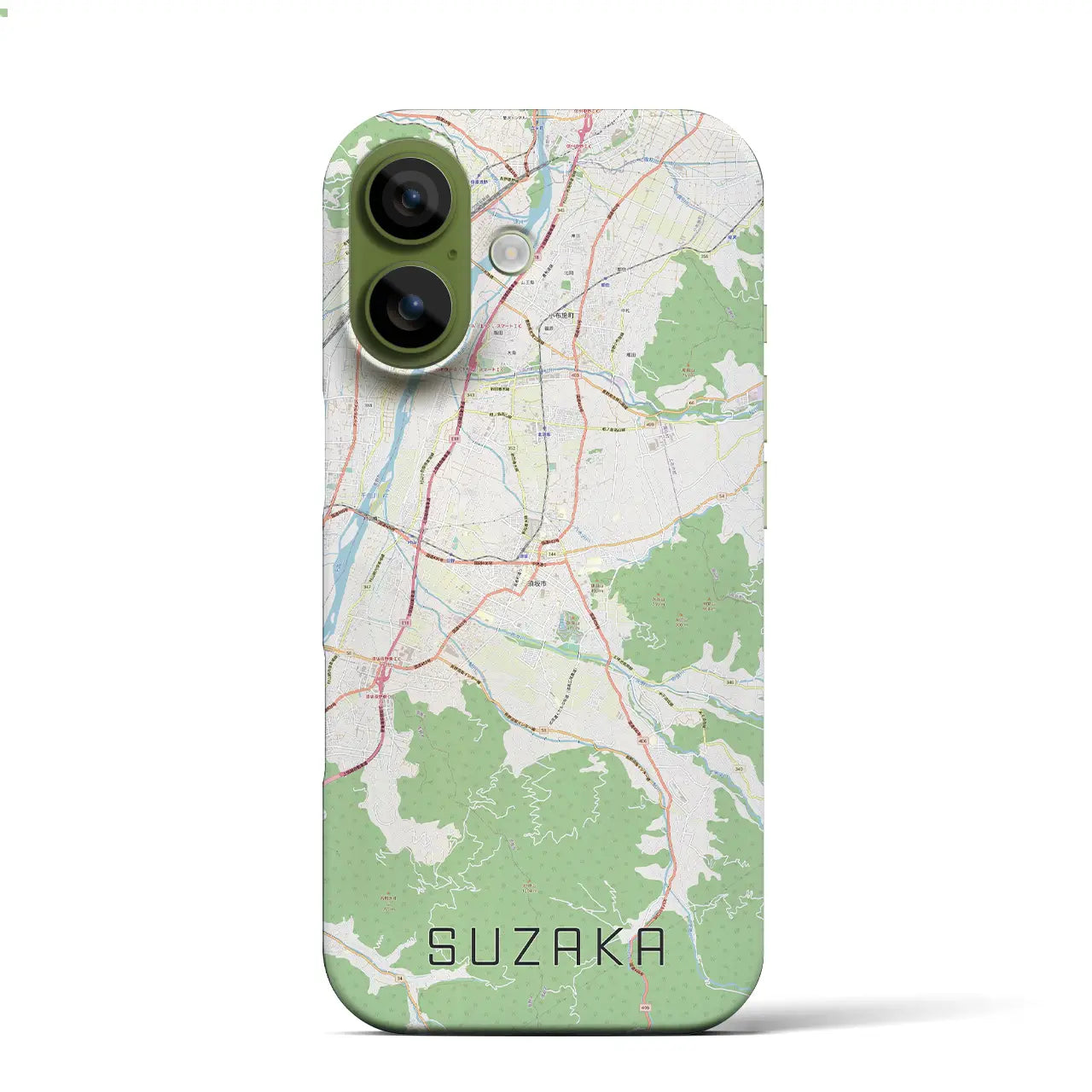 【須坂(長野県)】地図柄iPhoneケース(バックカバータイプ)