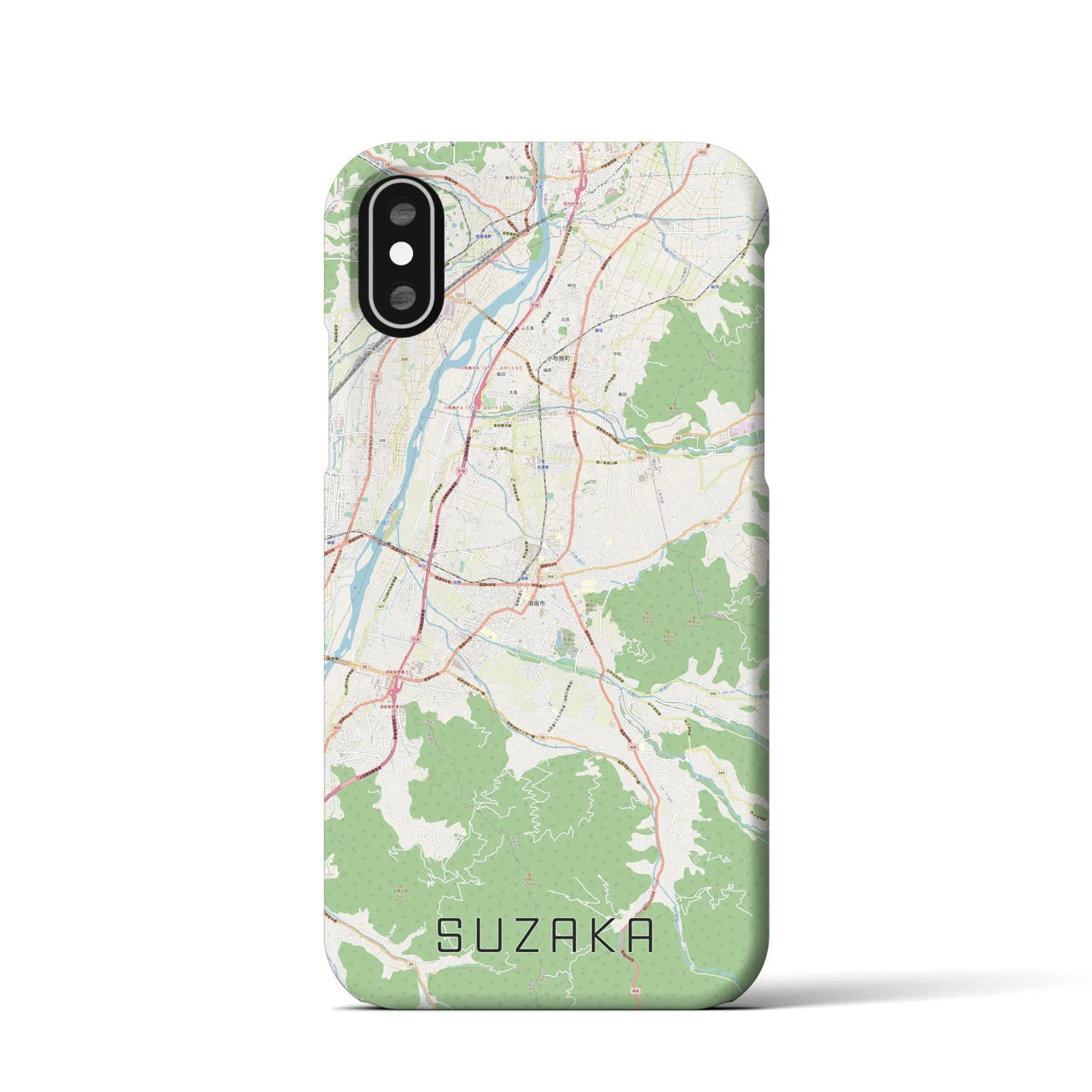 【須坂(長野県)】地図柄iPhoneケース(バックカバータイプ)