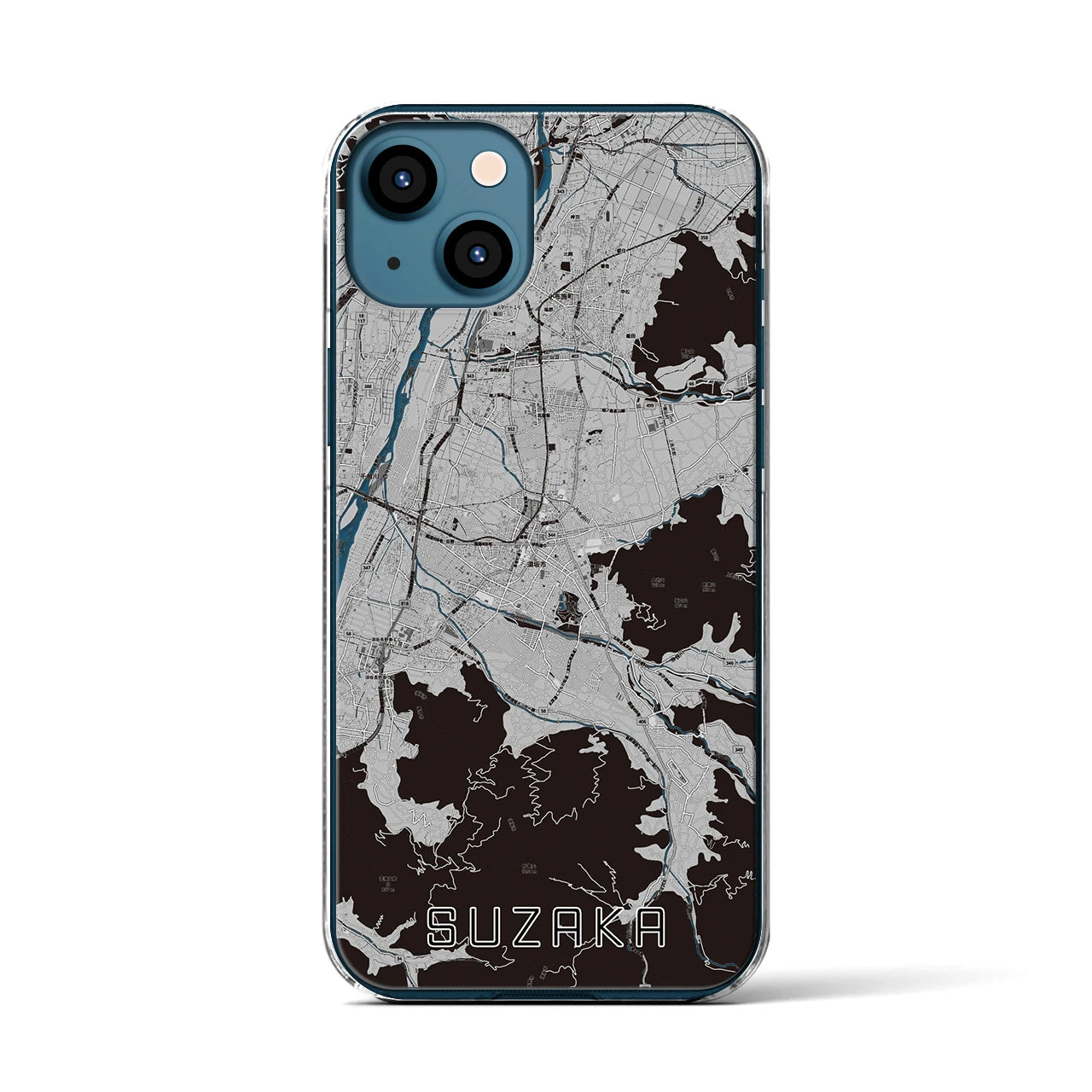 【須坂(長野県)】地図柄iPhoneケース(クリアタイプ)