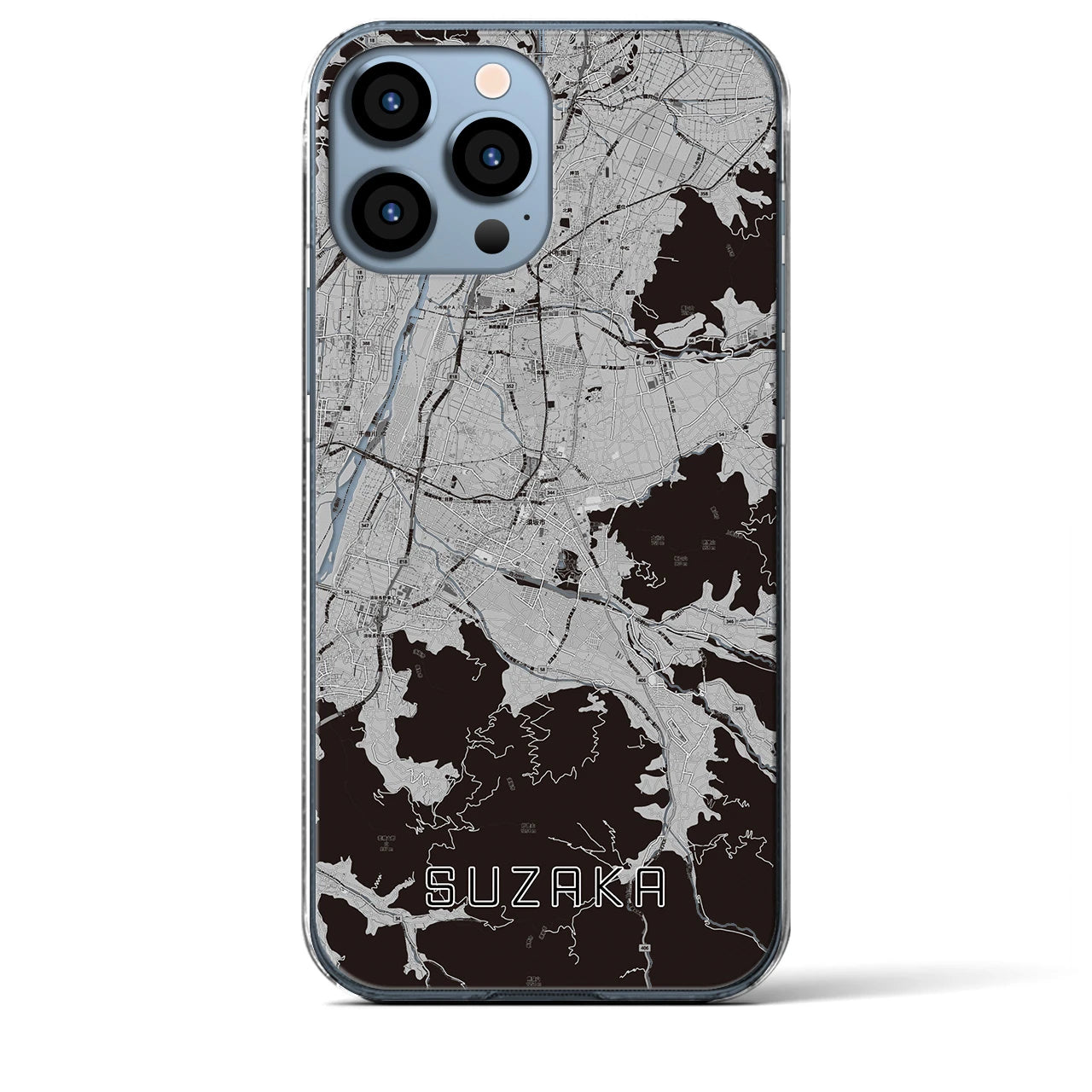 【須坂(長野県)】地図柄iPhoneケース(クリアタイプ)