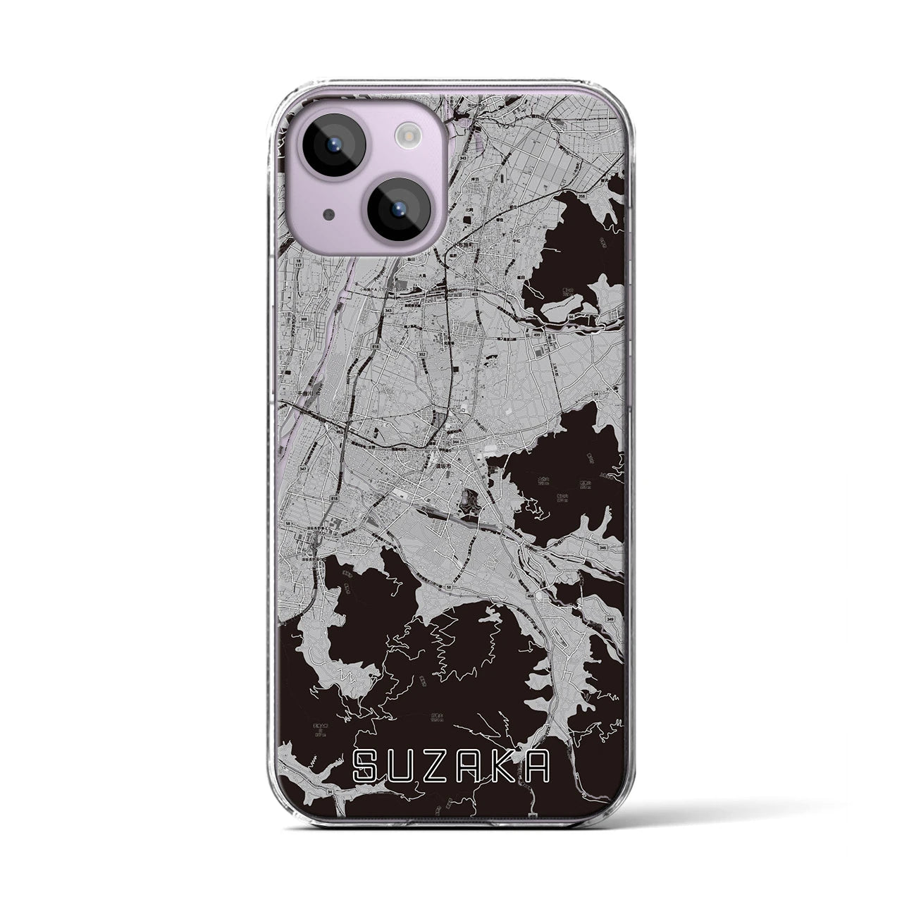 【須坂(長野県)】地図柄iPhoneケース(クリアタイプ)