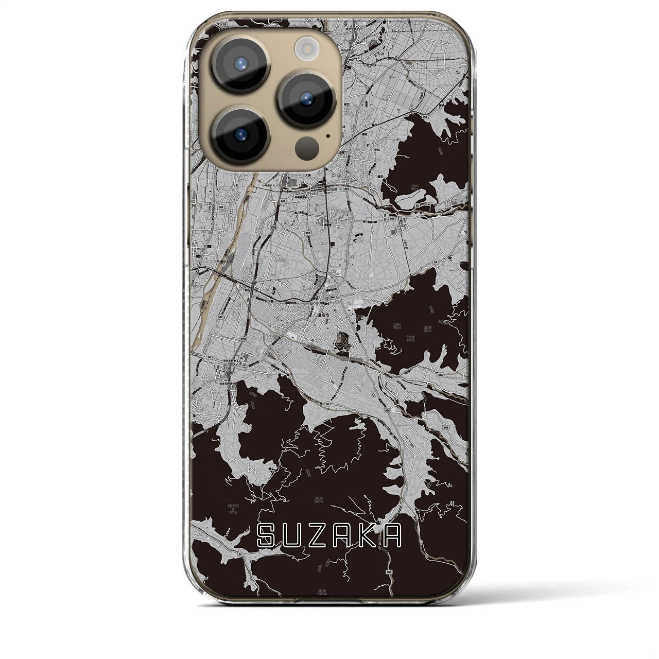 【須坂(長野県)】地図柄iPhoneケース(クリアタイプ)