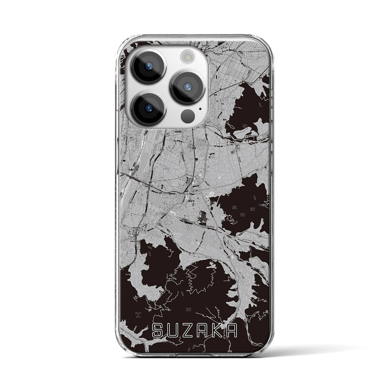 【須坂(長野県)】地図柄iPhoneケース(クリアタイプ)