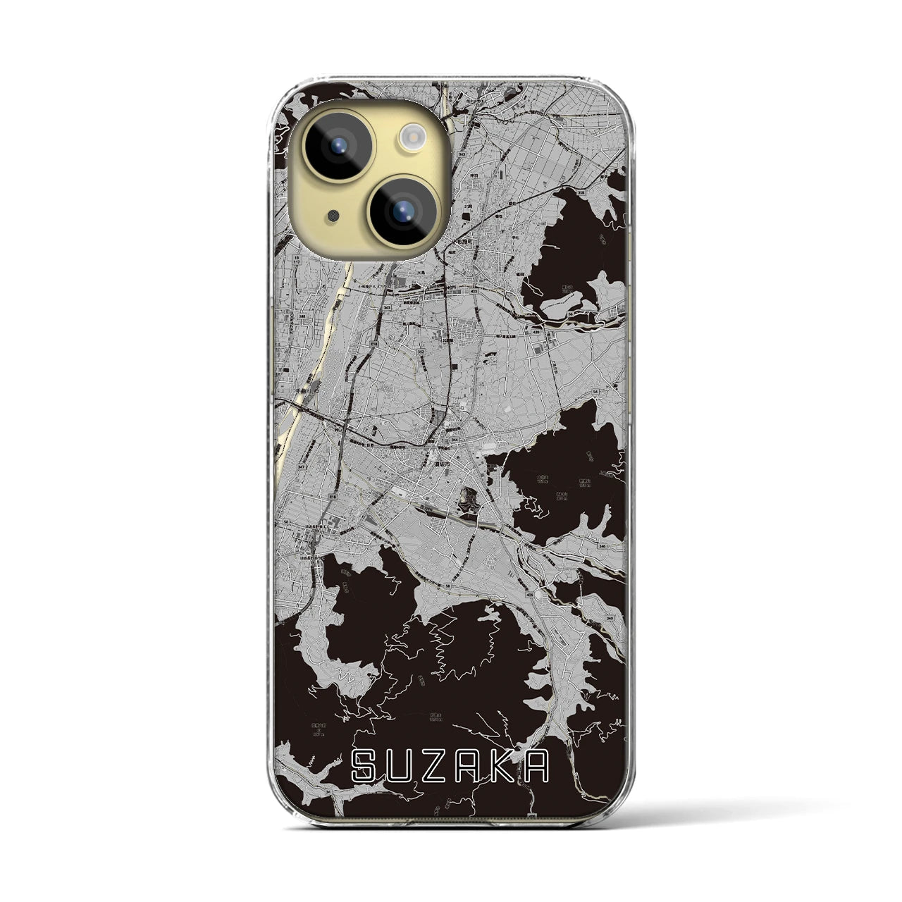 【須坂(長野県)】地図柄iPhoneケース(クリアタイプ)