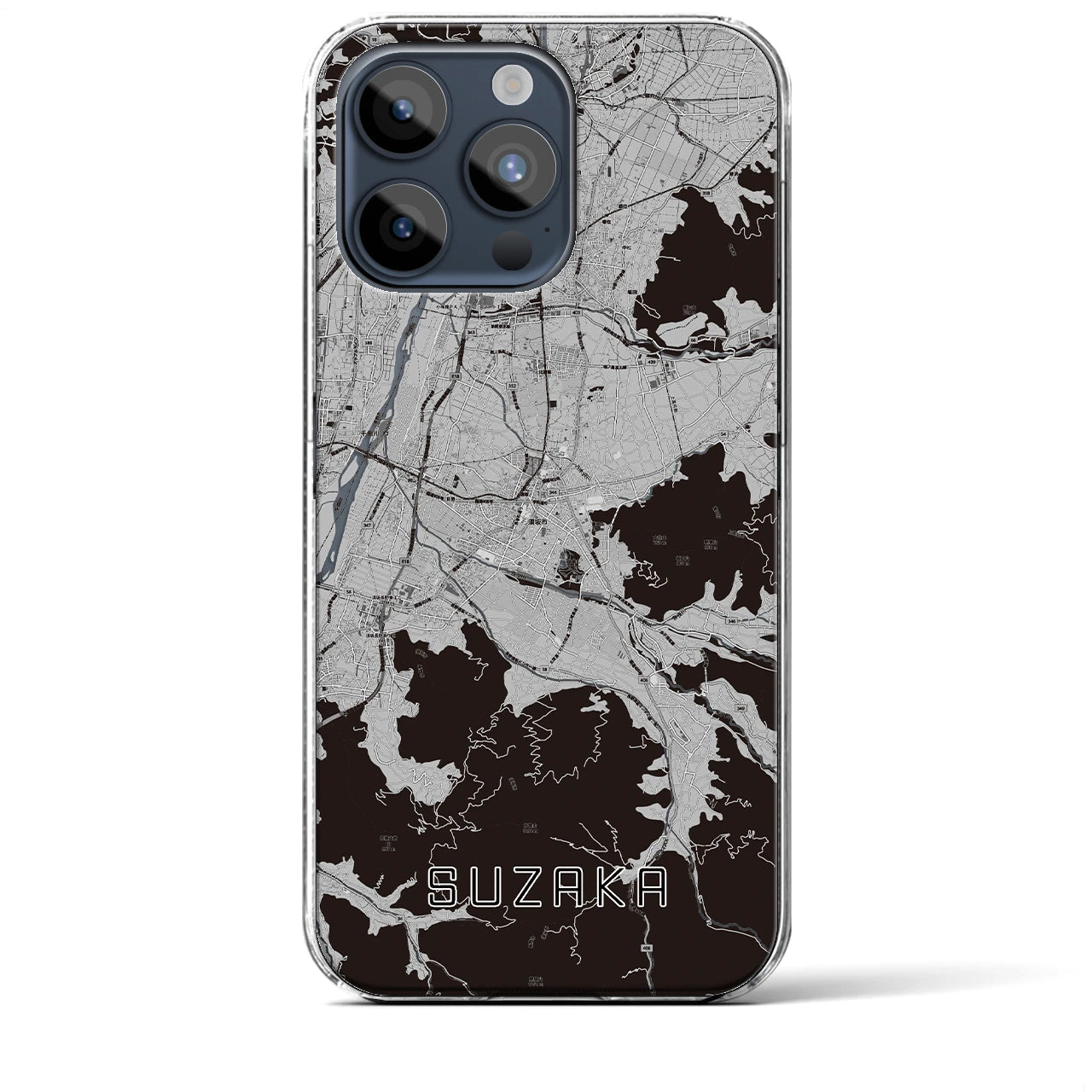 【須坂(長野県)】地図柄iPhoneケース(クリアタイプ)