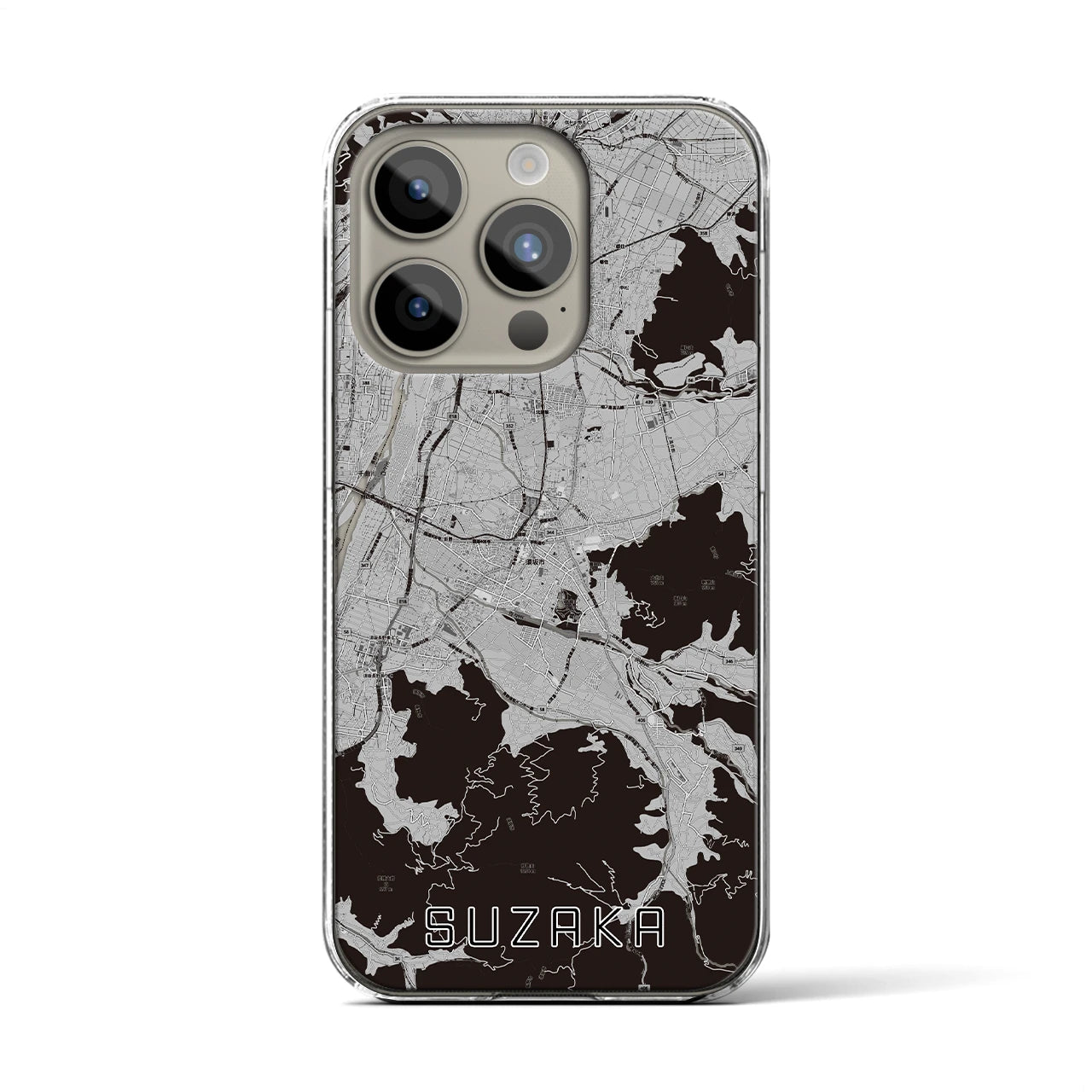 【須坂(長野県)】地図柄iPhoneケース(クリアタイプ)