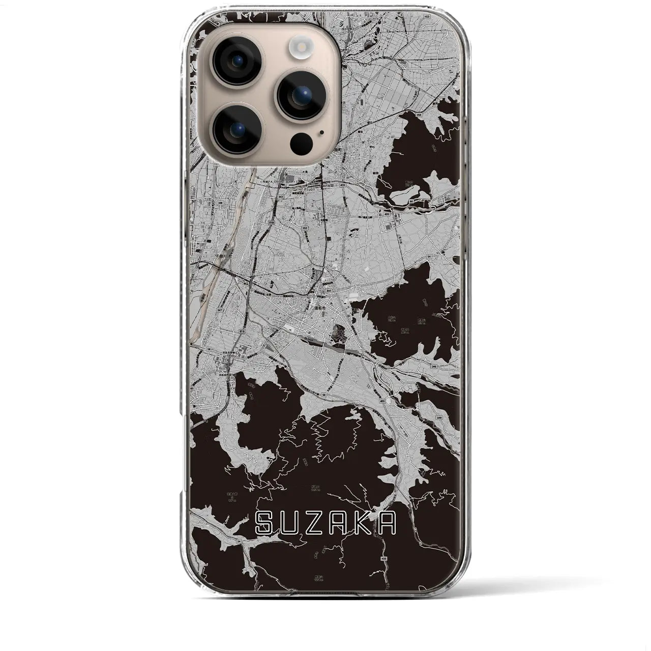 【須坂(長野県)】地図柄iPhoneケース(クリアタイプ)