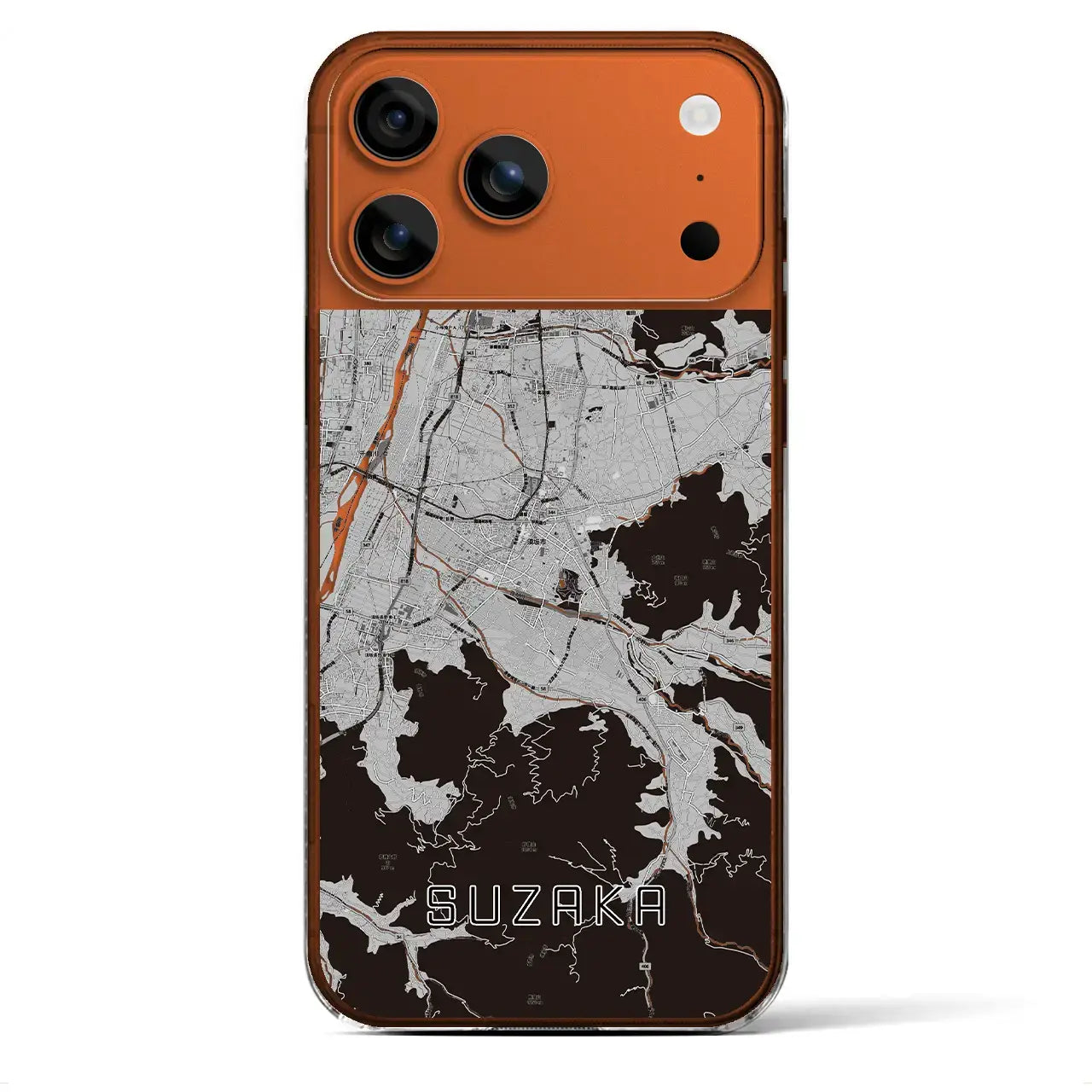 【須坂(長野県)】地図柄iPhoneケース(クリアタイプ)