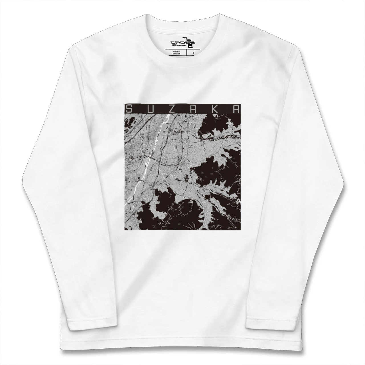 【須坂(長野県)】地図柄ロングスリーブTシャツ