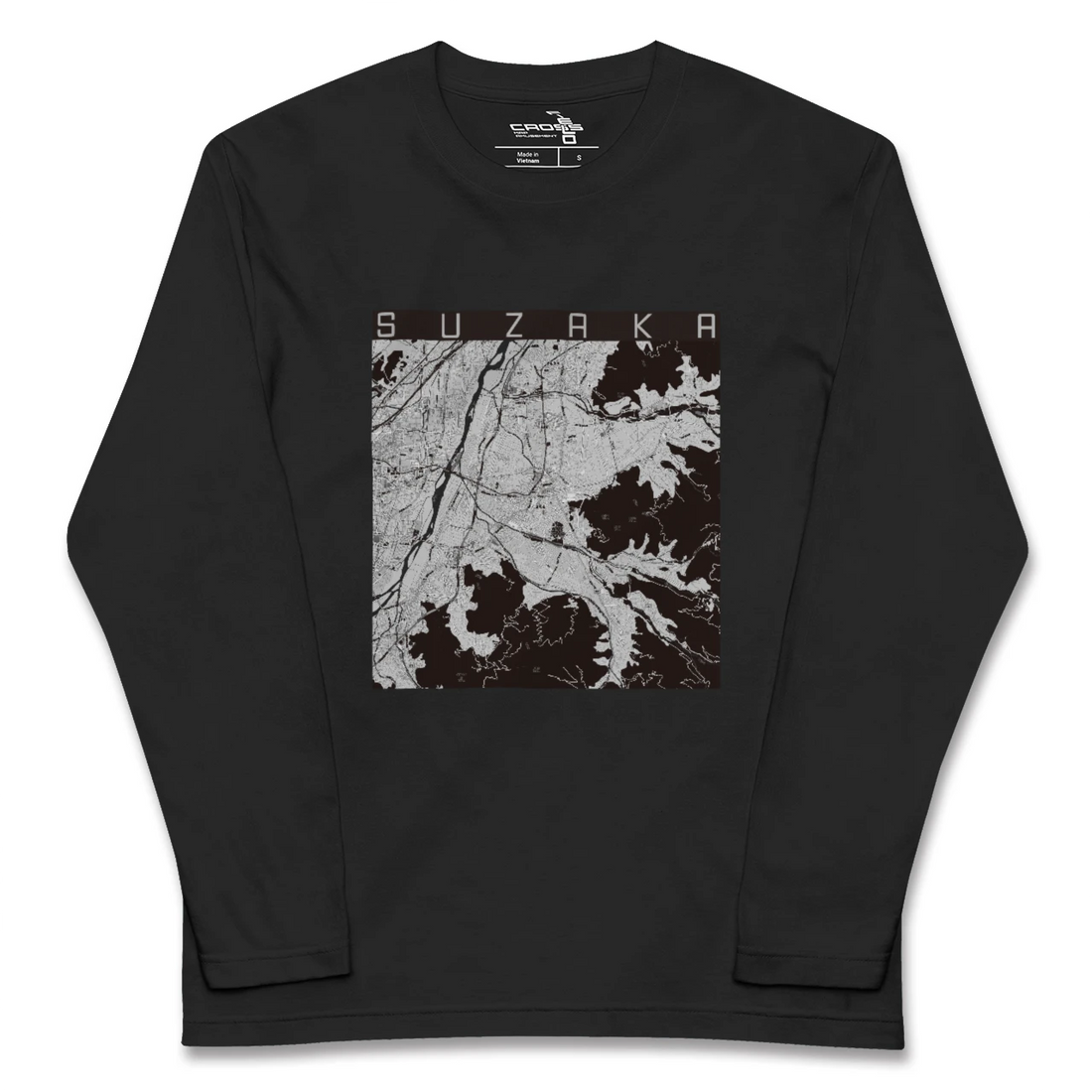 【須坂(長野県)】地図柄ロングスリーブTシャツ