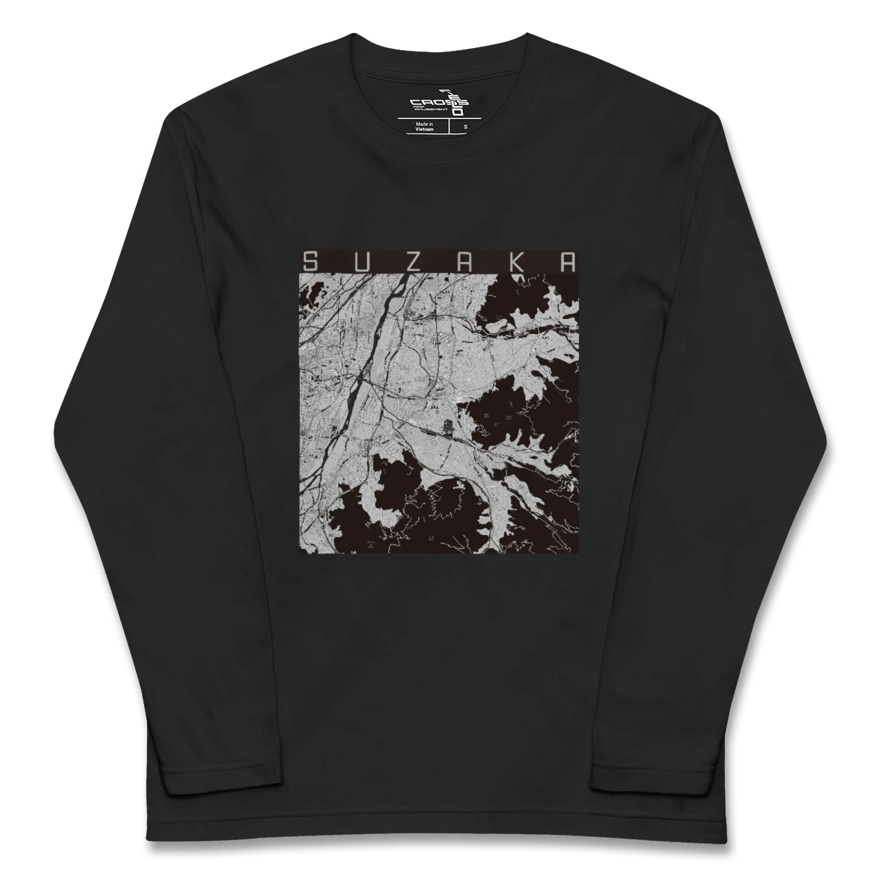 【須坂(長野県)】地図柄ロングスリーブTシャツ