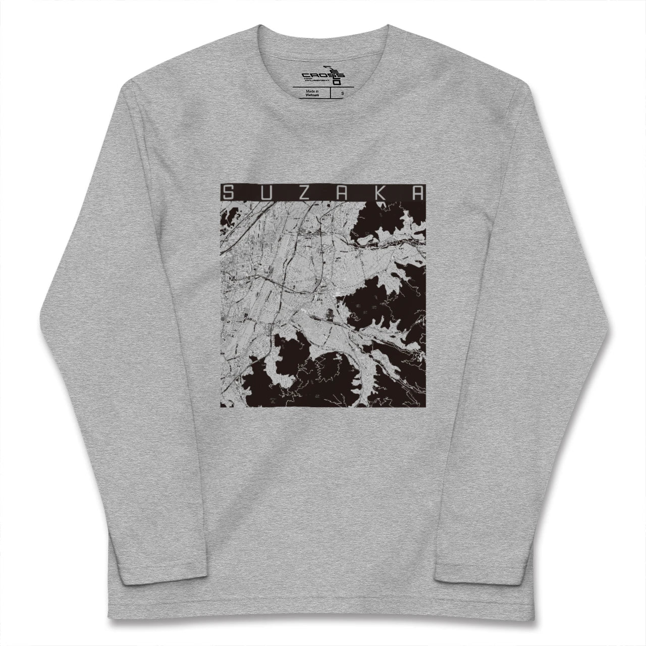 【須坂(長野県)】地図柄ロングスリーブTシャツ