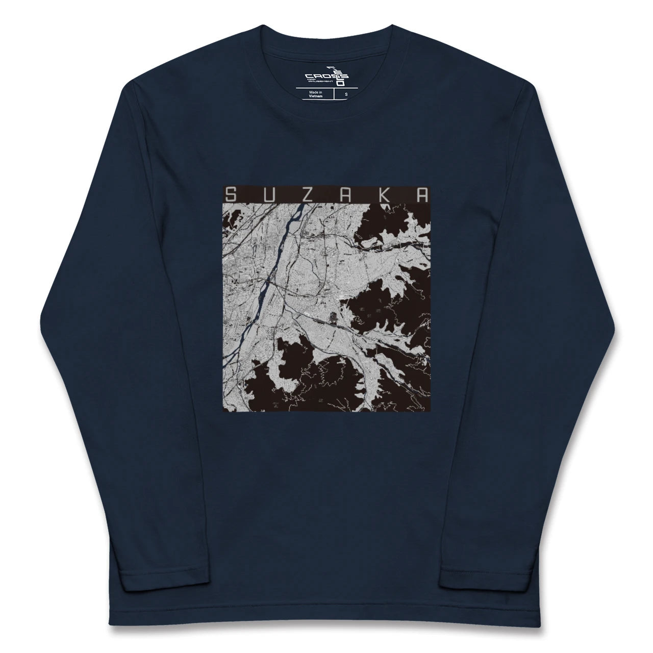 【須坂(長野県)】地図柄ロングスリーブTシャツ