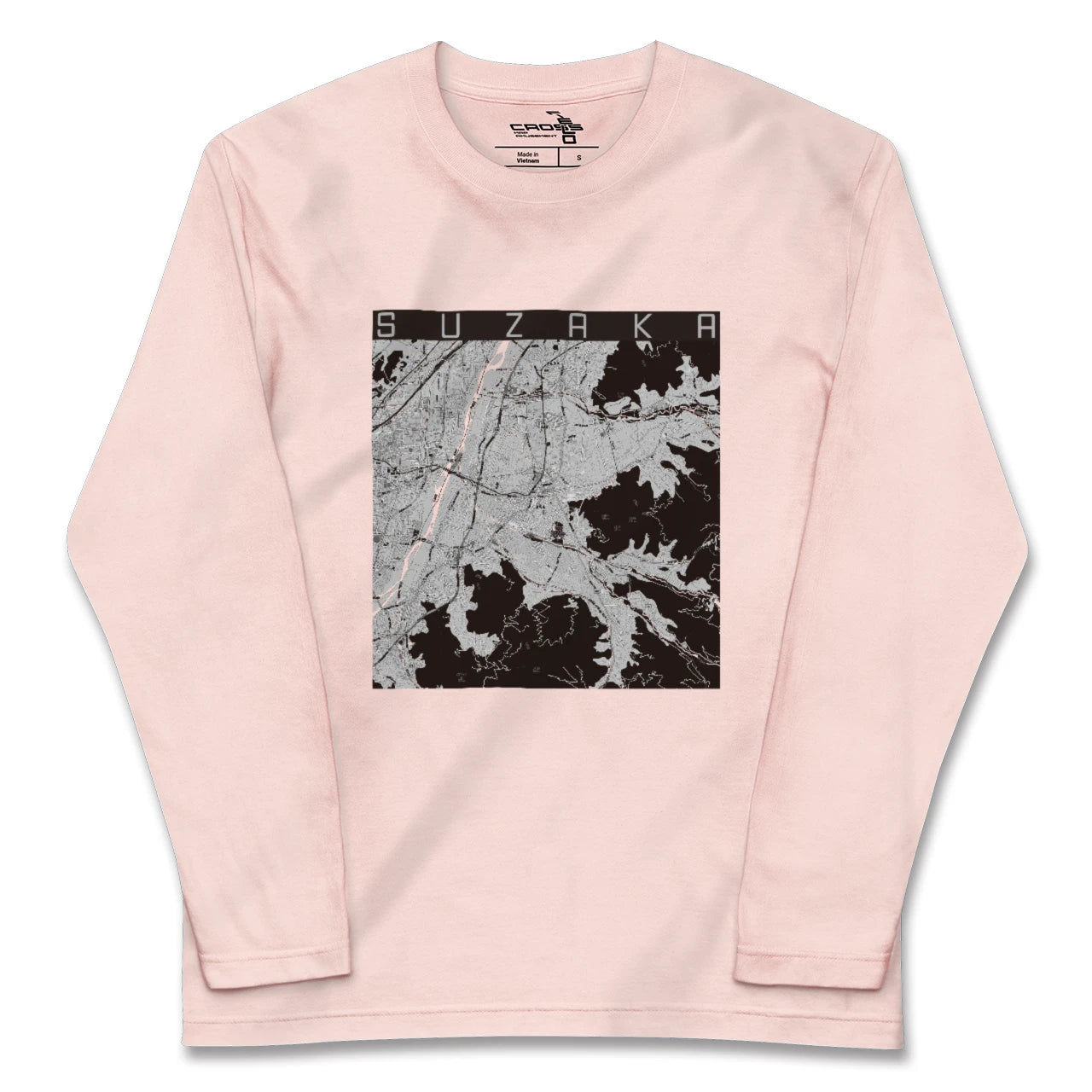 【須坂(長野県)】地図柄ロングスリーブTシャツ
