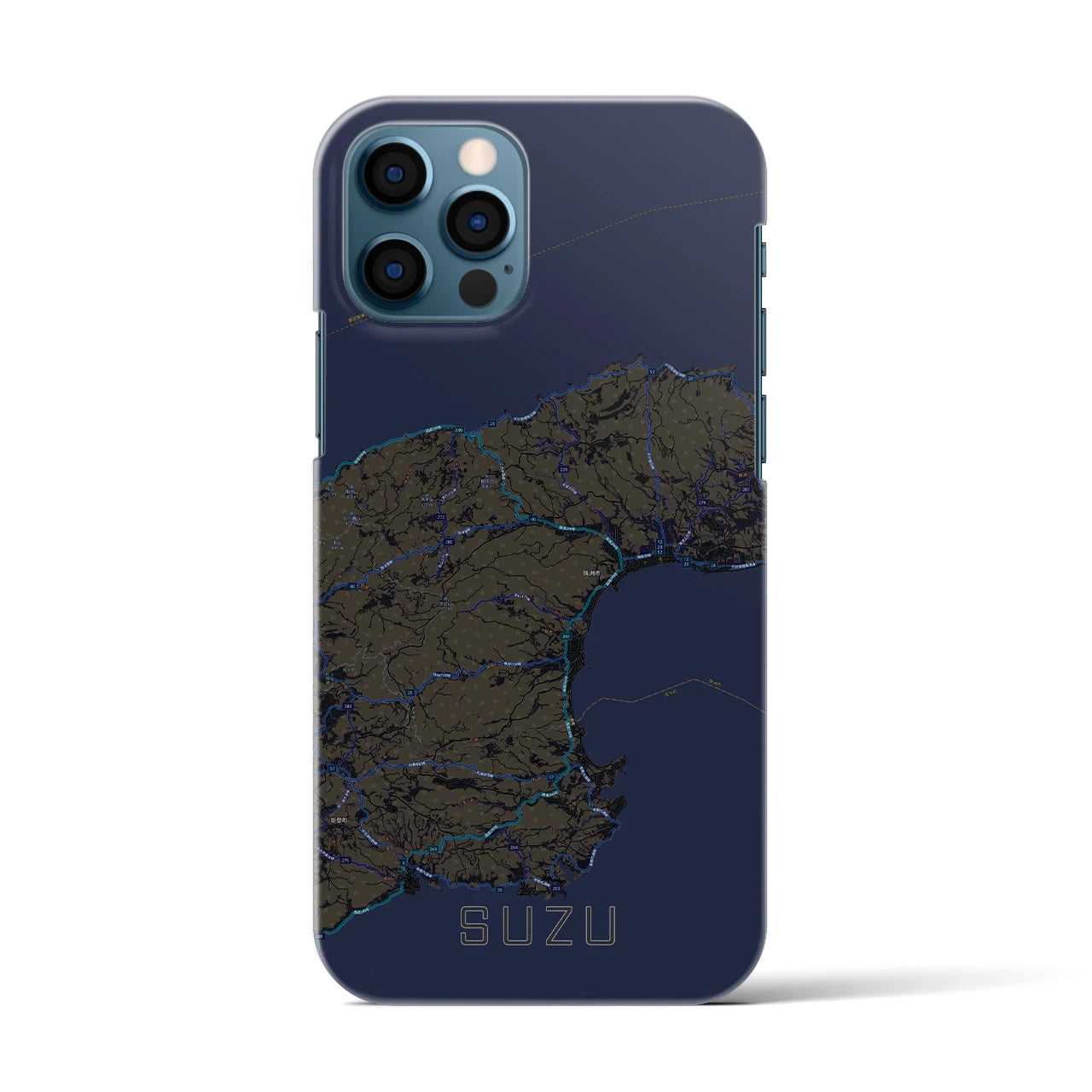 【珠洲(石川県)】地図柄iPhoneケース(バックカバータイプ)