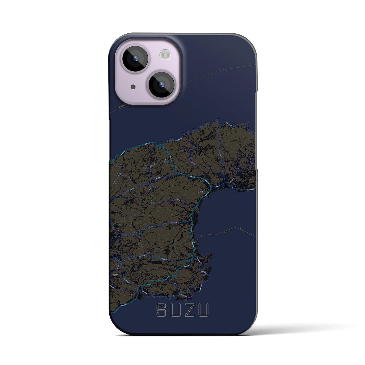 【珠洲(石川県)】地図柄iPhoneケース(バックカバータイプ)