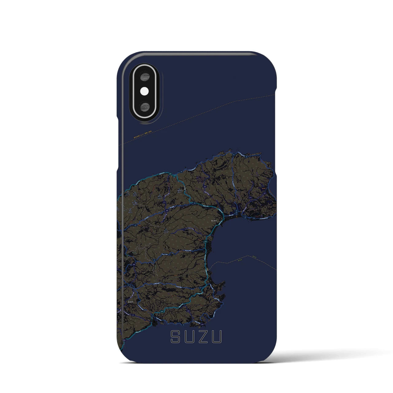 【珠洲(石川県)】地図柄iPhoneケース(バックカバータイプ)