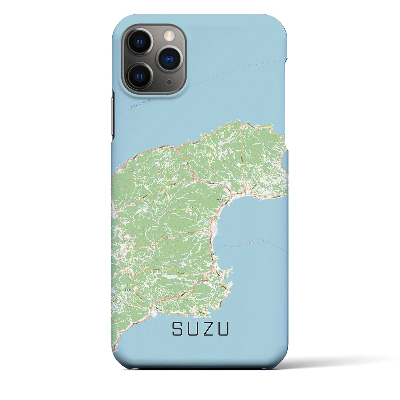 【珠洲(石川県)】地図柄iPhoneケース(バックカバータイプ)