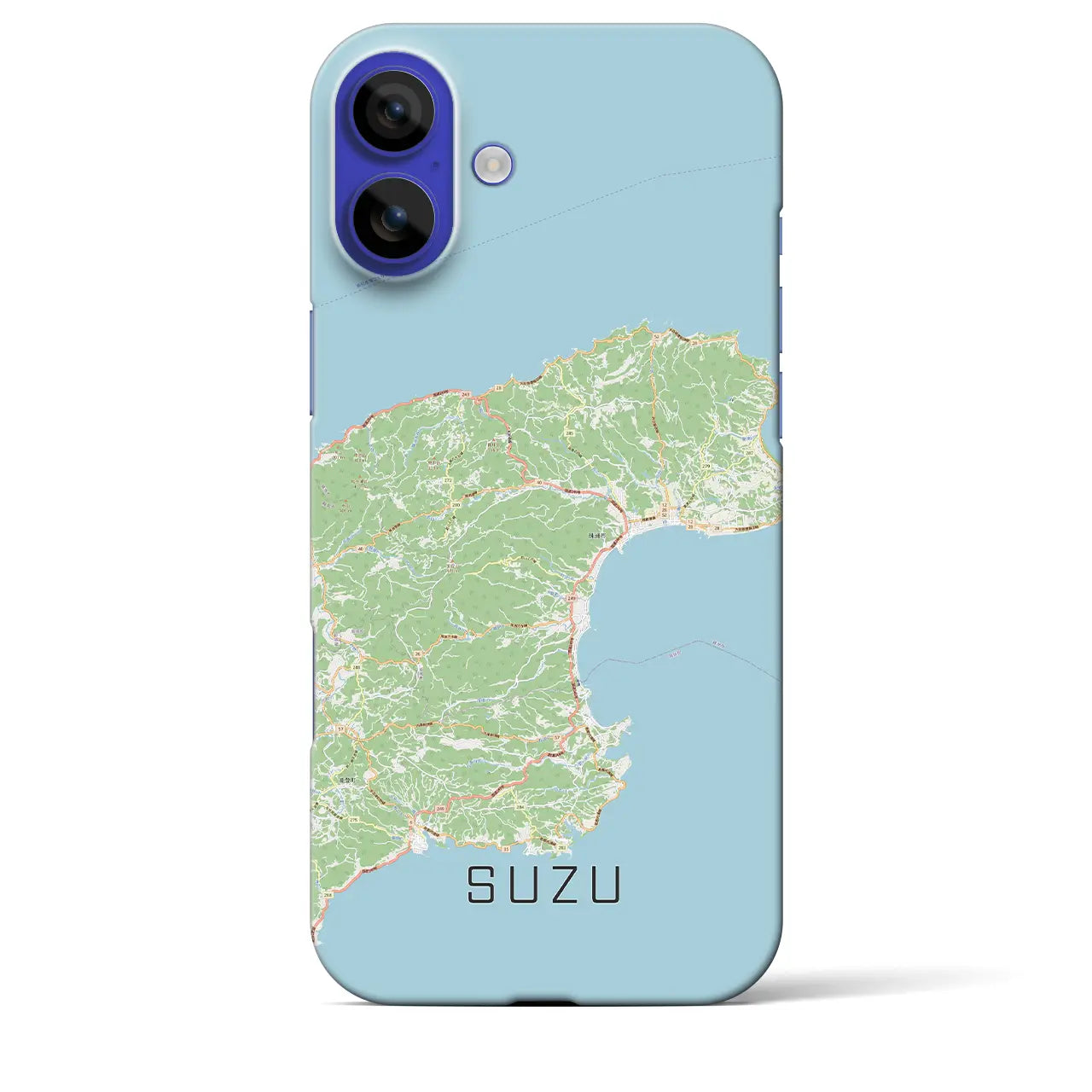 【珠洲(石川県)】地図柄iPhoneケース(バックカバータイプ)ナチュラル・iPhone 16 Pro Max 用