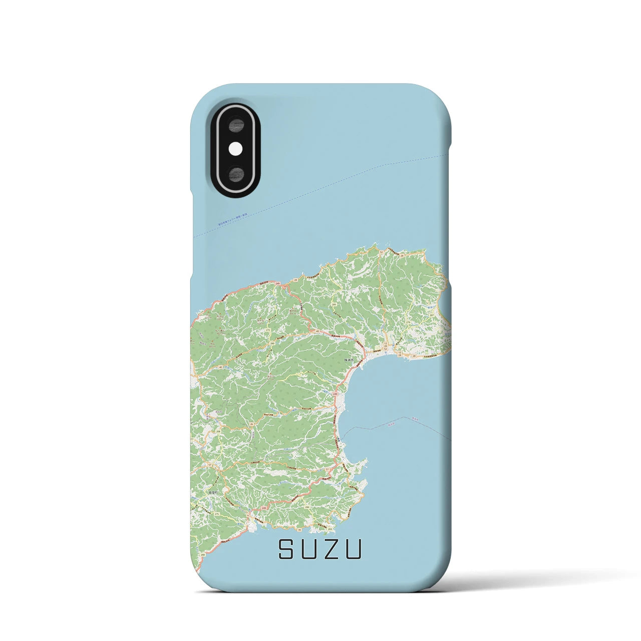 【珠洲(石川県)】地図柄iPhoneケース(バックカバータイプ)