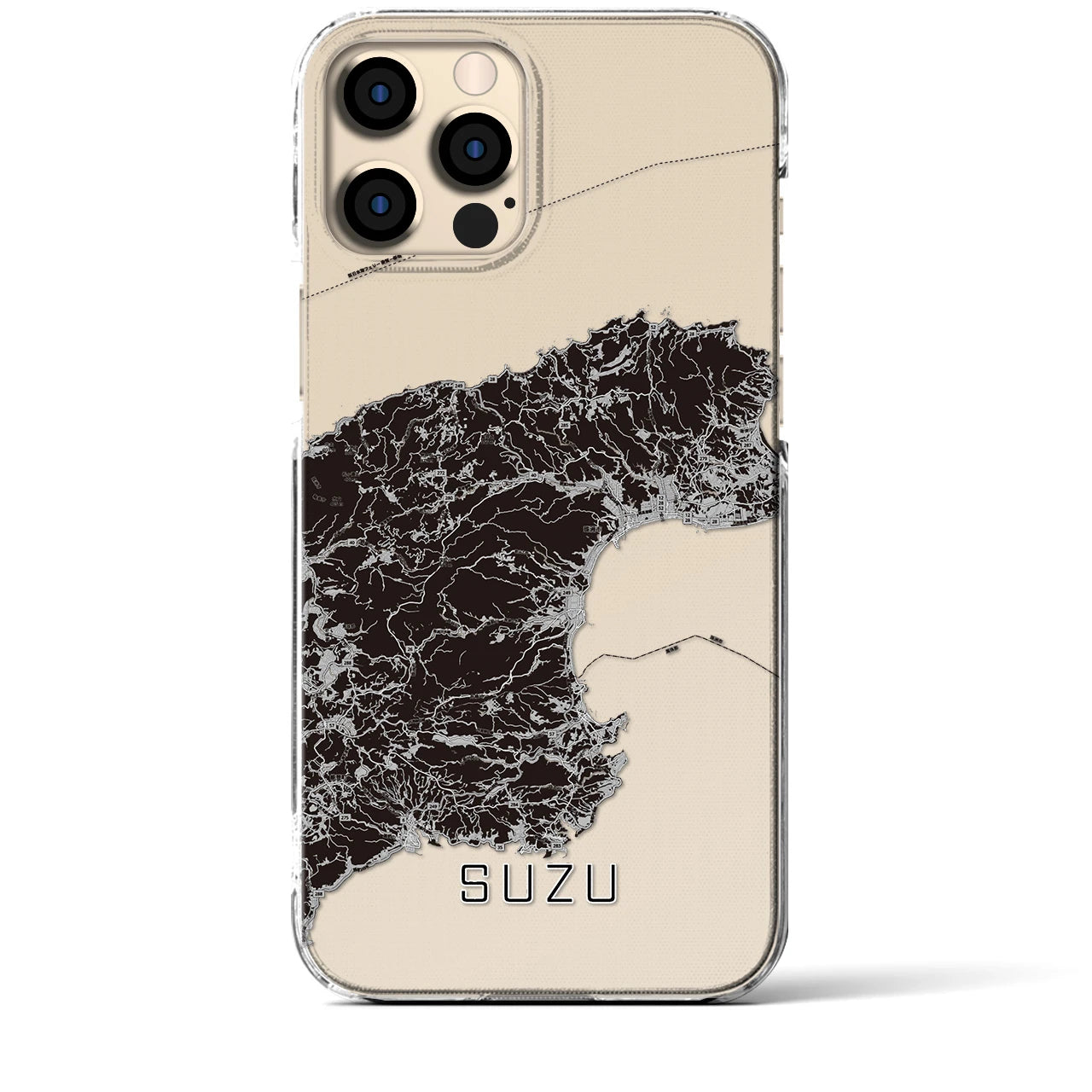 【珠洲(石川県)】地図柄iPhoneケース(クリアタイプ)