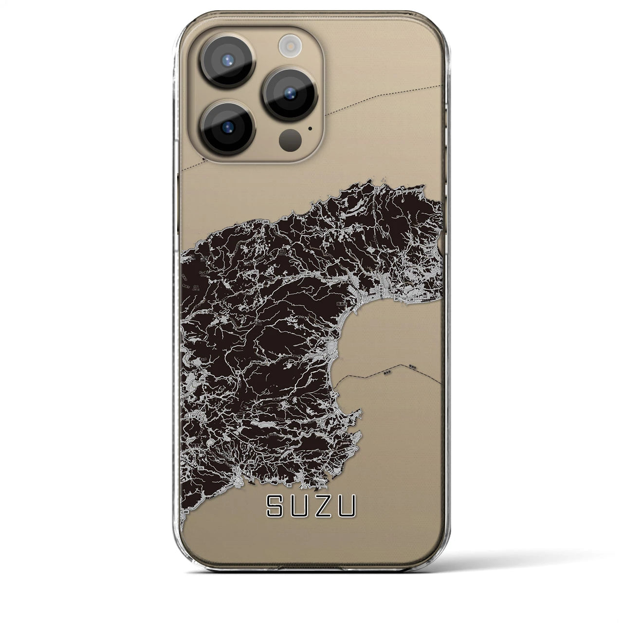 【珠洲(石川県)】地図柄iPhoneケース(クリアタイプ)