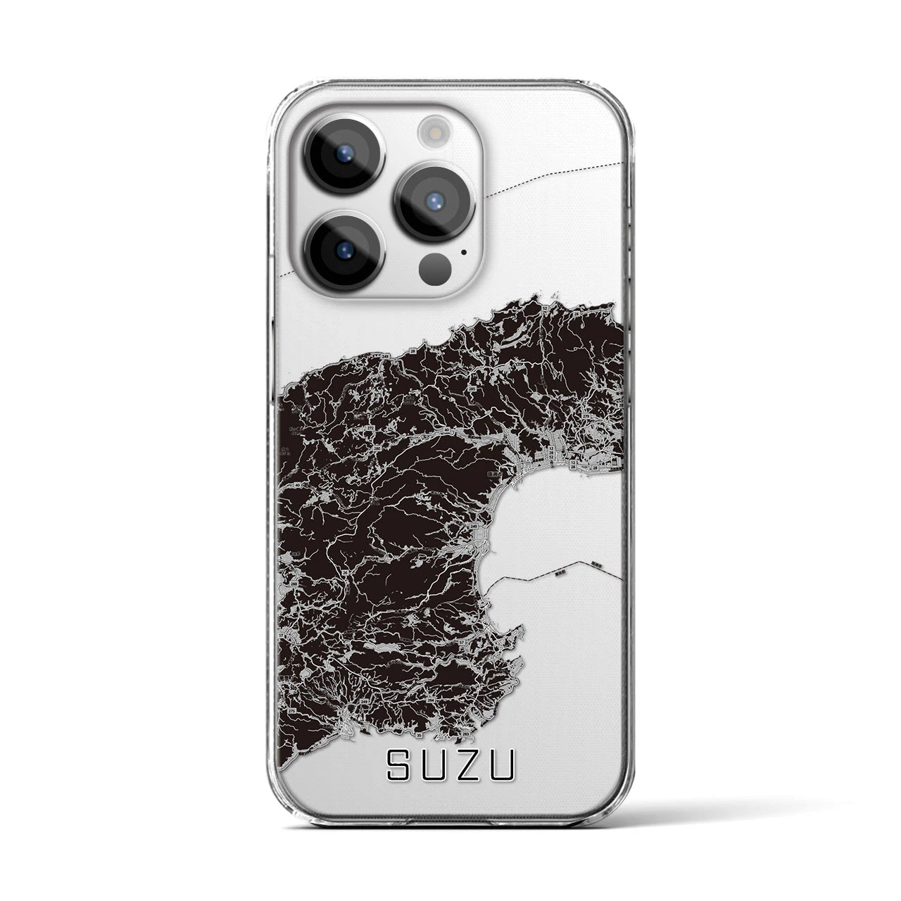 【珠洲(石川県)】地図柄iPhoneケース(クリアタイプ)