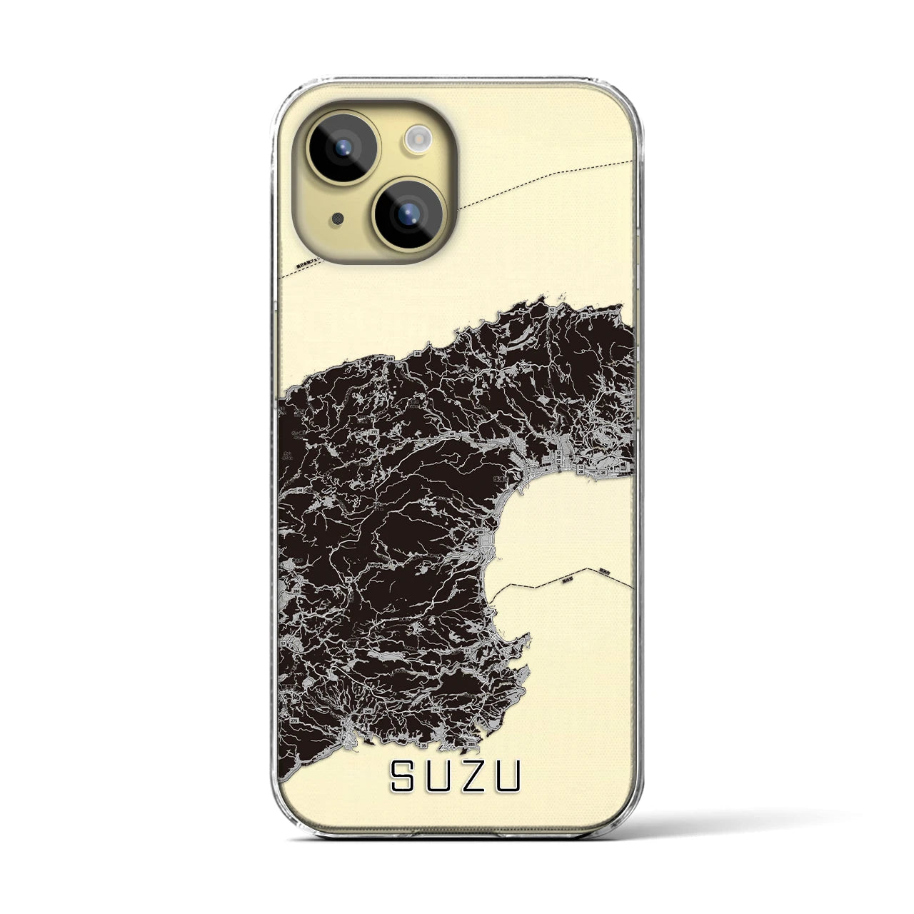 【珠洲(石川県)】地図柄iPhoneケース(クリアタイプ)