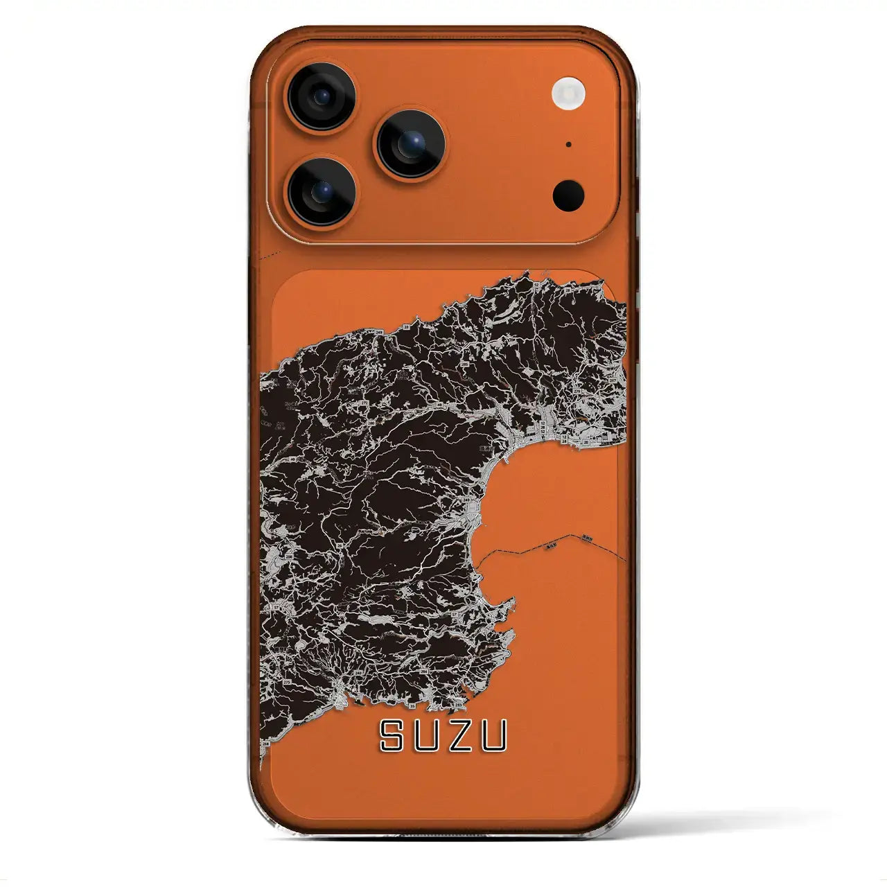 【珠洲(石川県)】地図柄iPhoneケース(クリアタイプ)モノトーン・iPhone 17 Pro Max 用