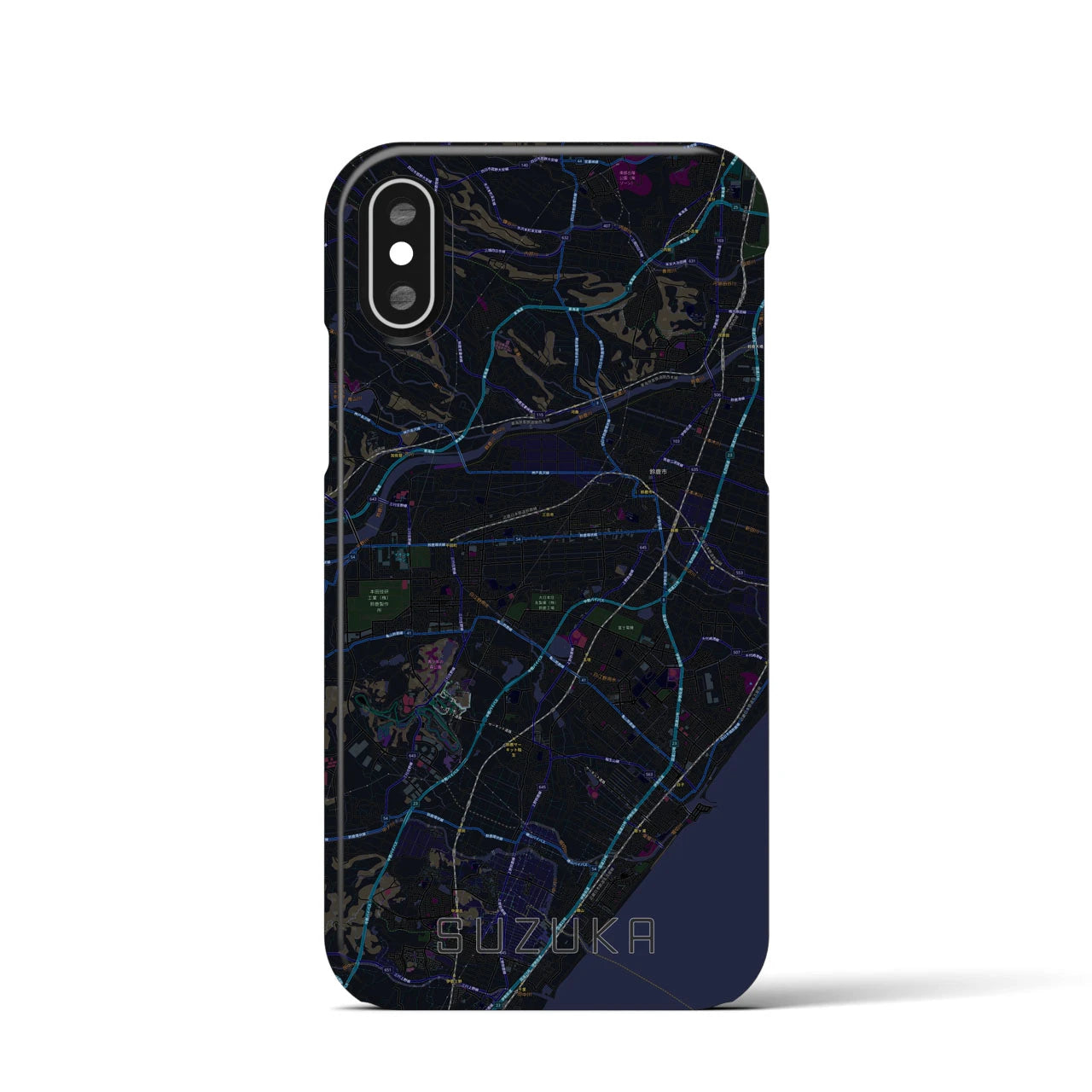 【鈴鹿(三重県)】地図柄iPhoneケース(バックカバータイプ)