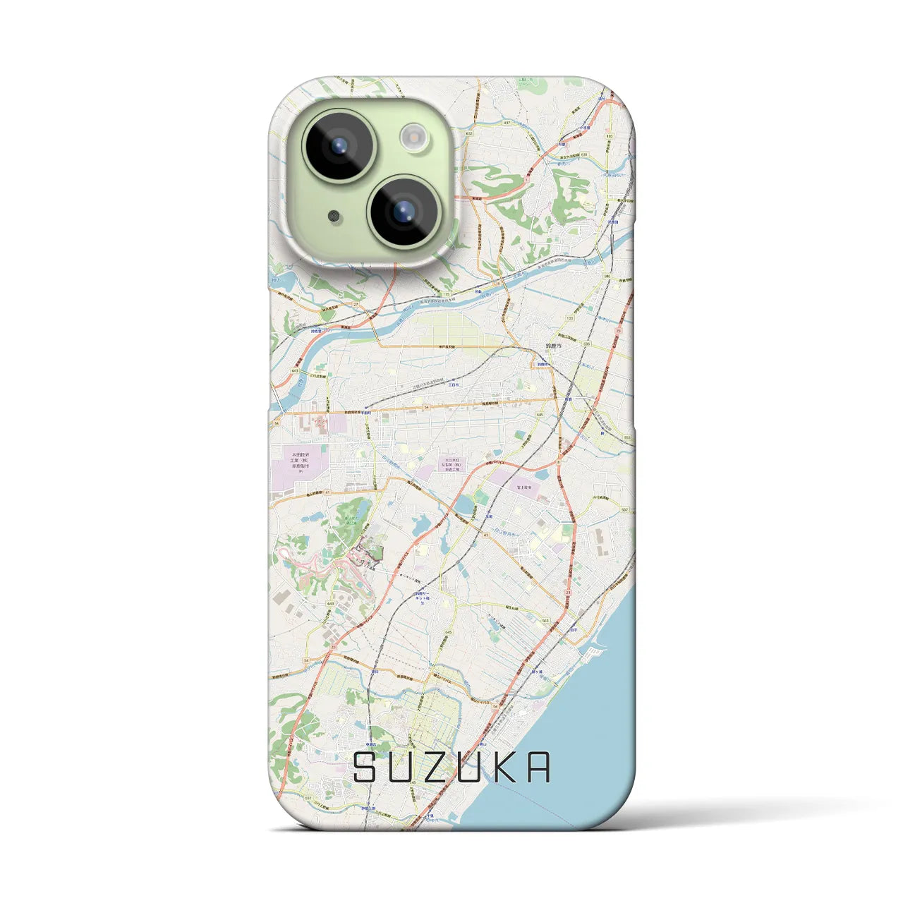 【鈴鹿(三重県)】地図柄iPhoneケース(バックカバータイプ)