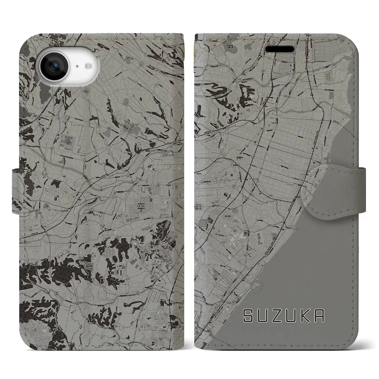 【鈴鹿(三重県)】地図柄iPhoneケース(手帳タイプ)